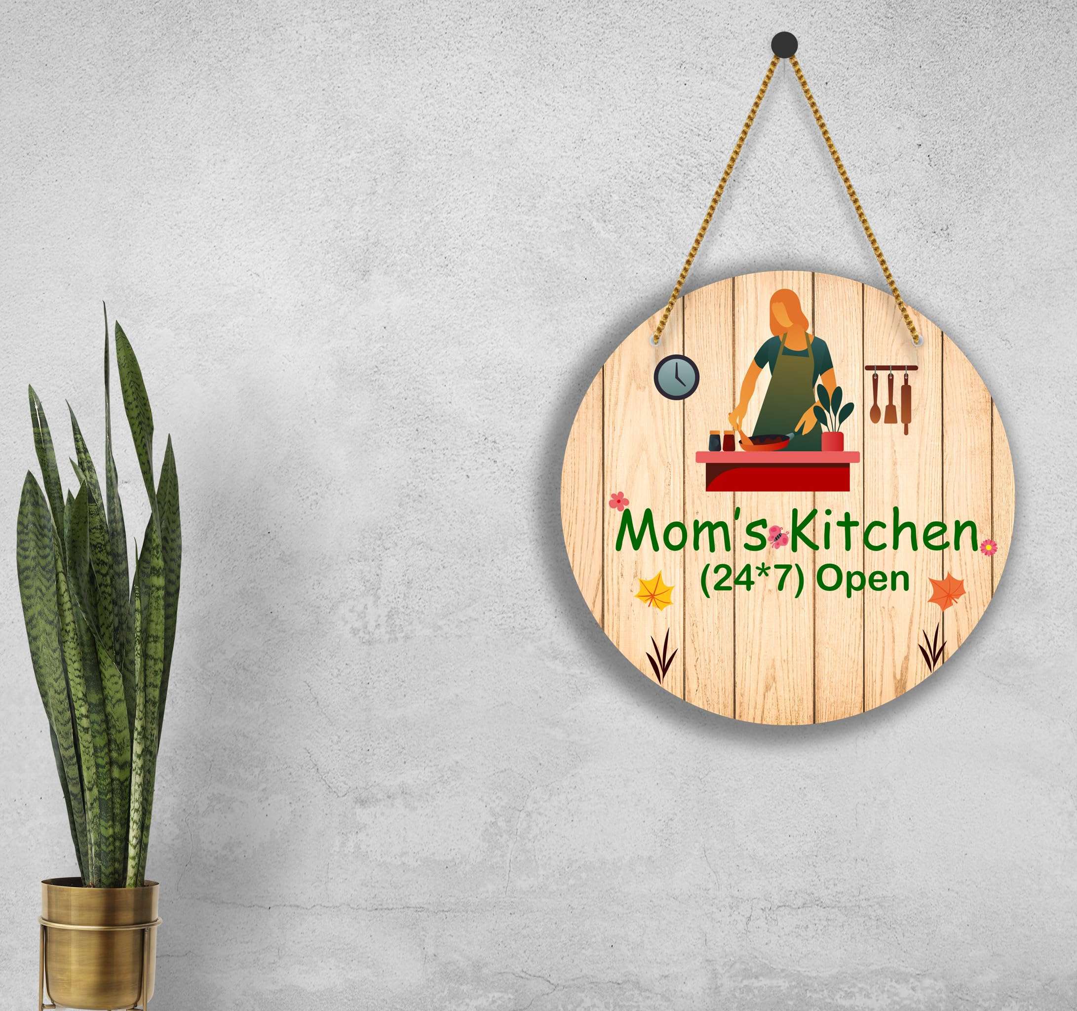 SAF paintings UV Lamined Mdf Round Shape Wall Hanging||Mom's Kitchen Beautiful Home Decoration Wall Hanging||SA-WHARO-20 5