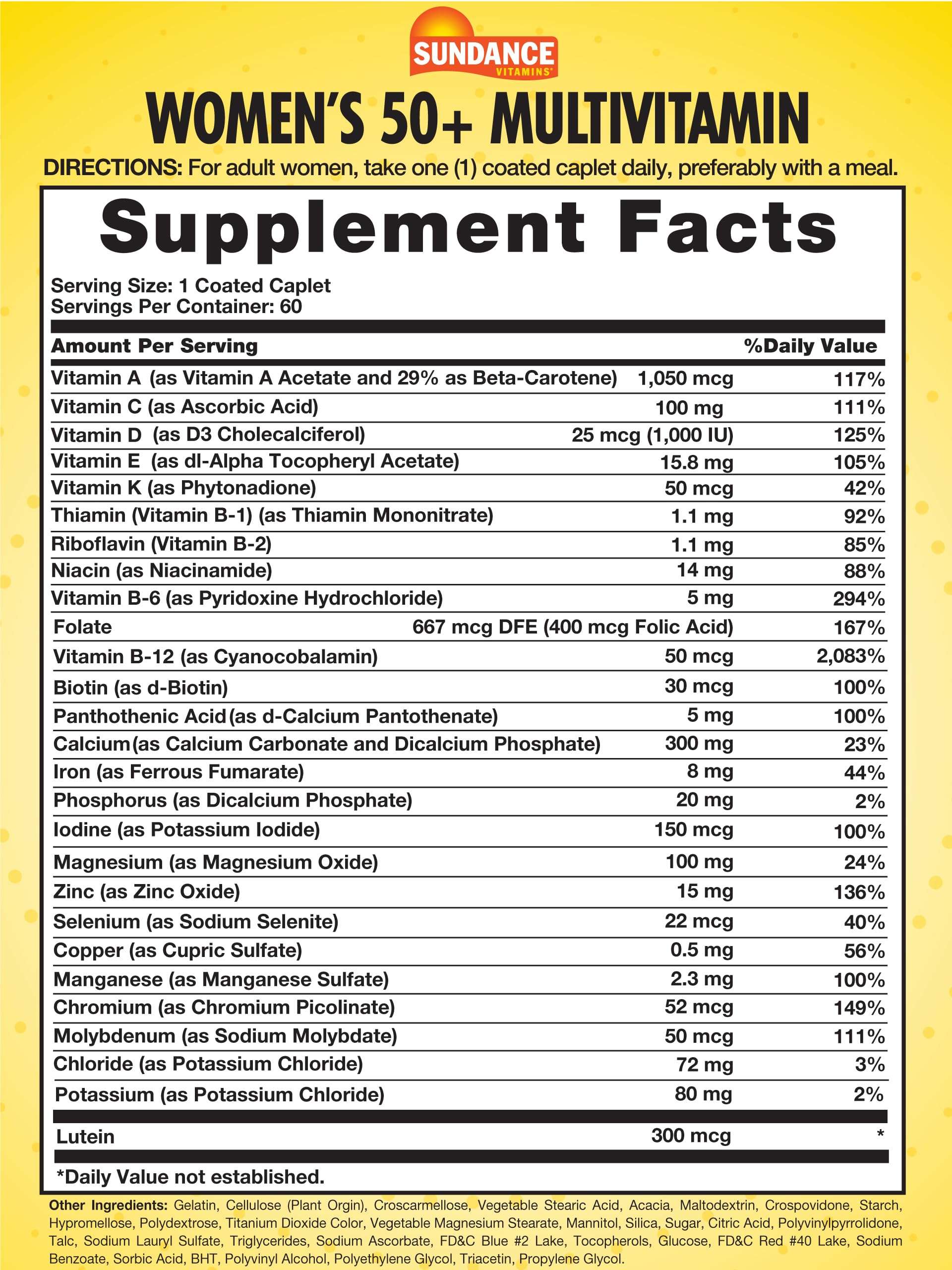 Sundance Women's 50+ ABC Complete Multivitamin | 60 Caplets | with Multimineral Formula | Non-GMO and Gluten Free Supplement 3