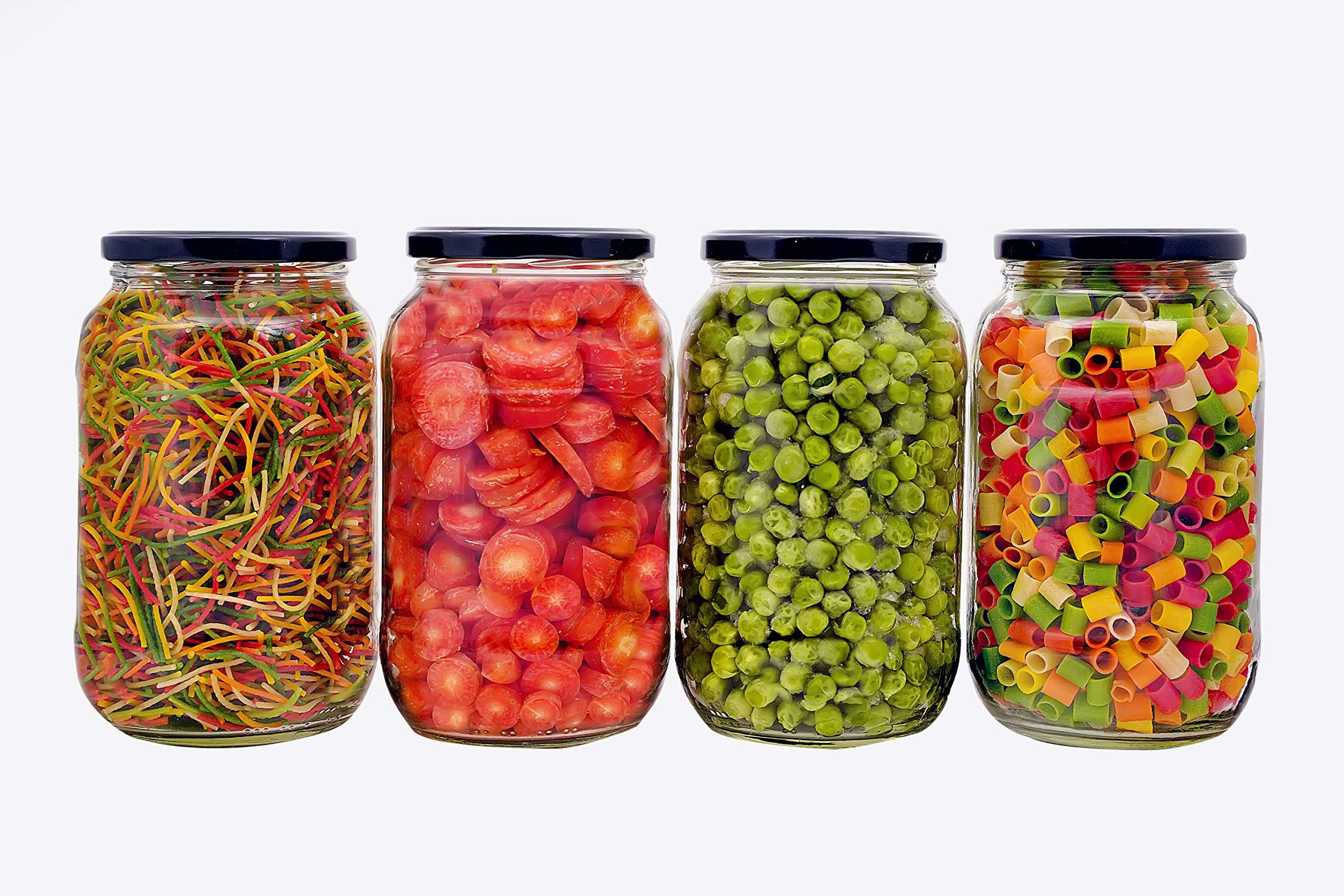 KHOOSHI Air Tight Kitchen Storage 1000 Ml long Glass Jar with Black Metal lid- Spice Masala,Dry fruit ,Pickles Jar- - 1000 ml Glass Grocery Container (Pack of 2, Clear)-1000 ml . 4