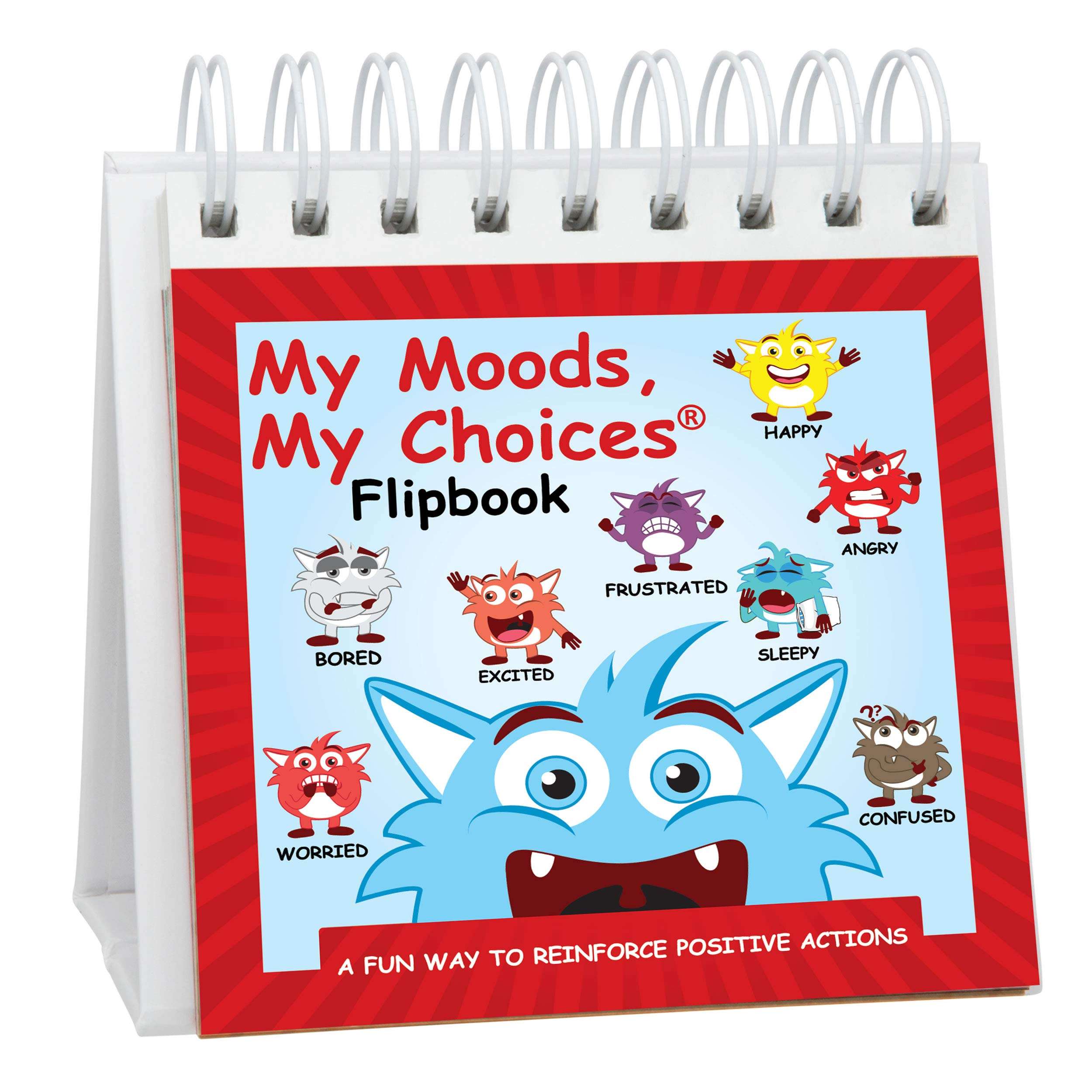 The Original Mood Flipbook for Kids; 20 Different Moods/Emotions; Autism; ADHD; Help Kids Identify Feelings and Make Positive Choices; Laminated Pages (Monster Flipbook) 1