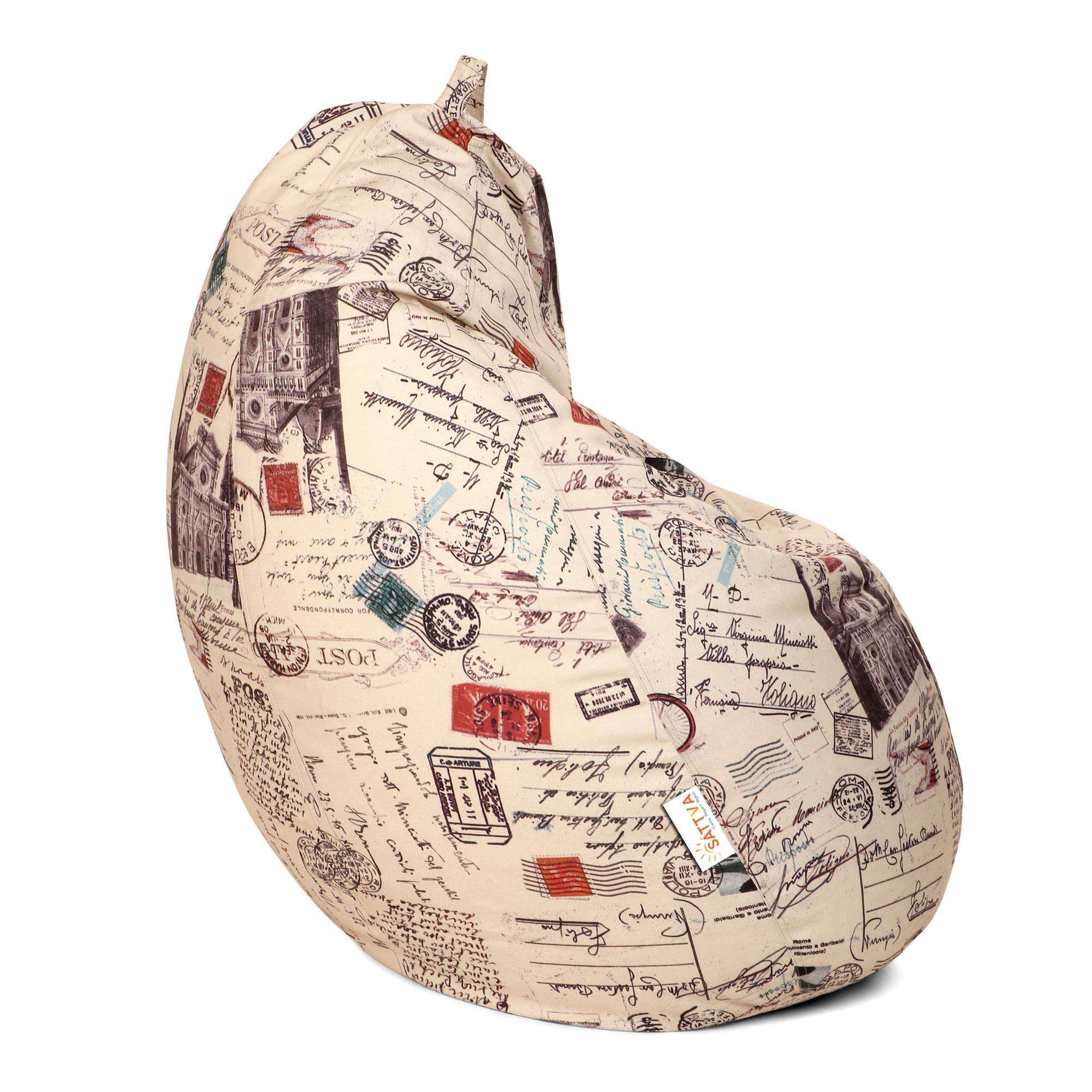 Sattva Classic Vintage XL Bean Bag Cover Without Beans - Stamps 4