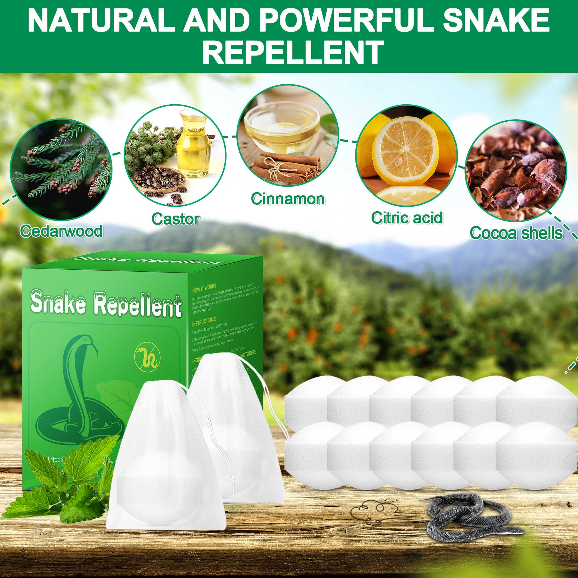 12 Pcs Snake Repellent for Yard, Snake Repellent Balls for Outdoor Camping Fishing, Keep Snakes Lizards Away from Yard, Garden, Lawn, Garage, Human & Pet Safe 3