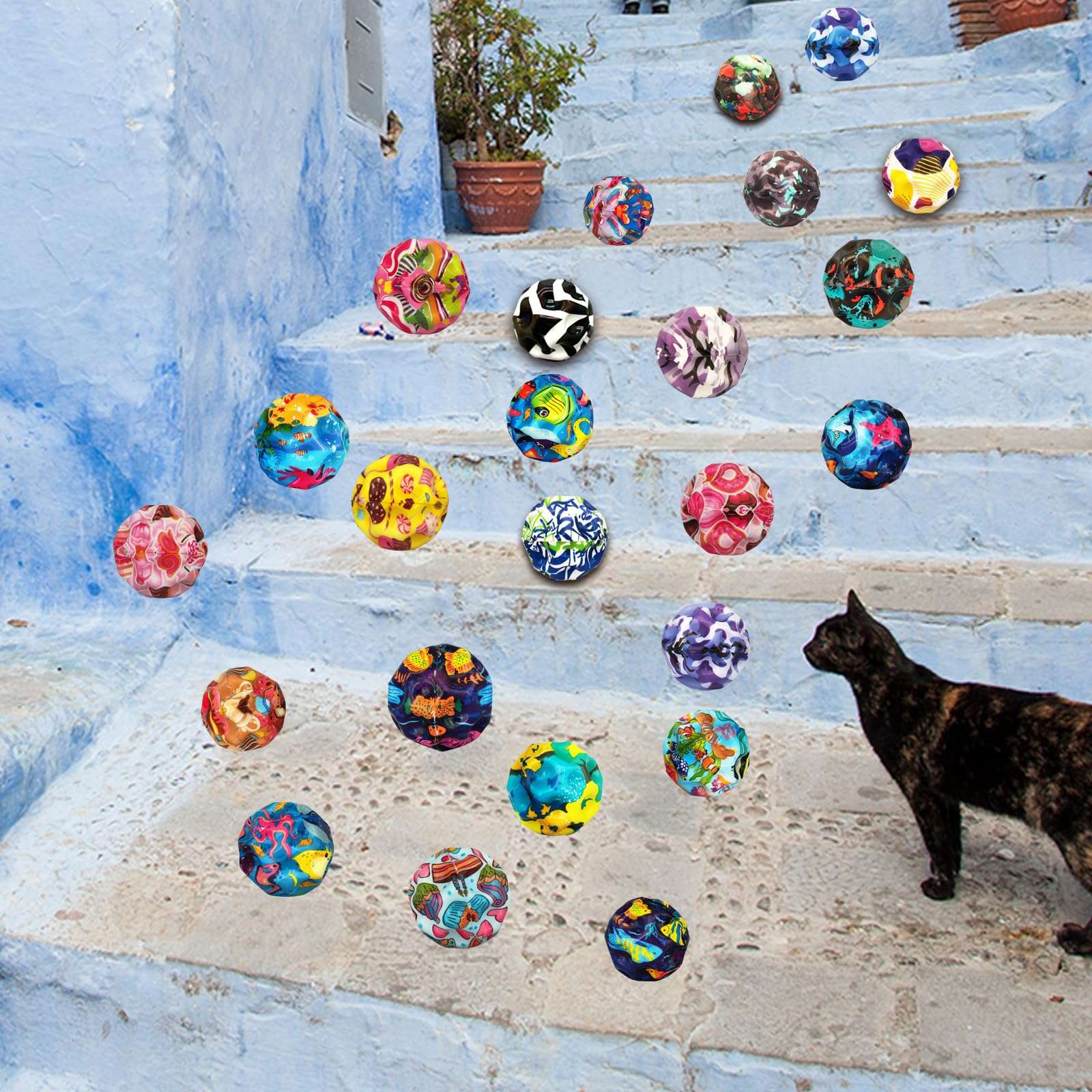 QOUXZ 6 Pack Astro Jump Balls, Multicolored Spaceballs, Super High Bouncing Lightweight Bouncing Balls for Children 4