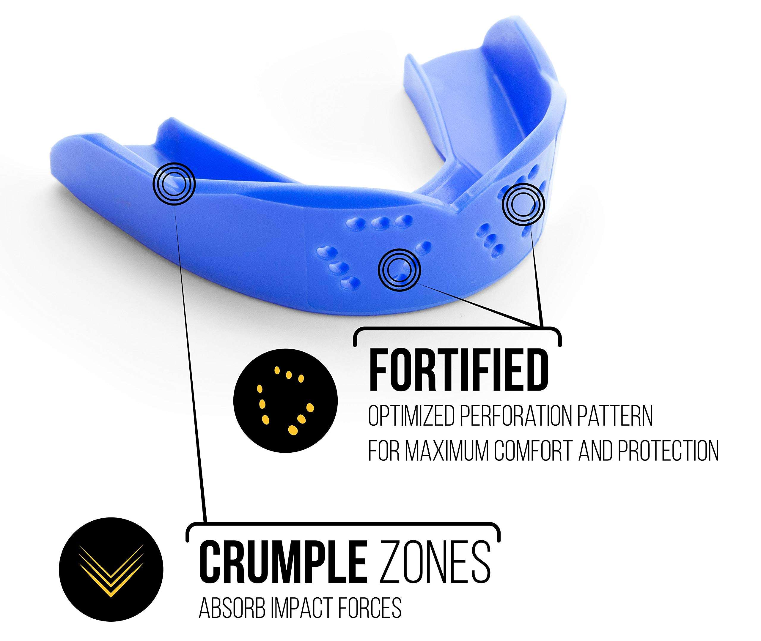 SISU 3D Mouthguard, Charcoal Black with Case - 2.0mm Thin - for Athletes Over 5’ Tall - Pre-Formed for Custom-Molded Fit - Remoldable Up to 20 Times - Non Toxic 4