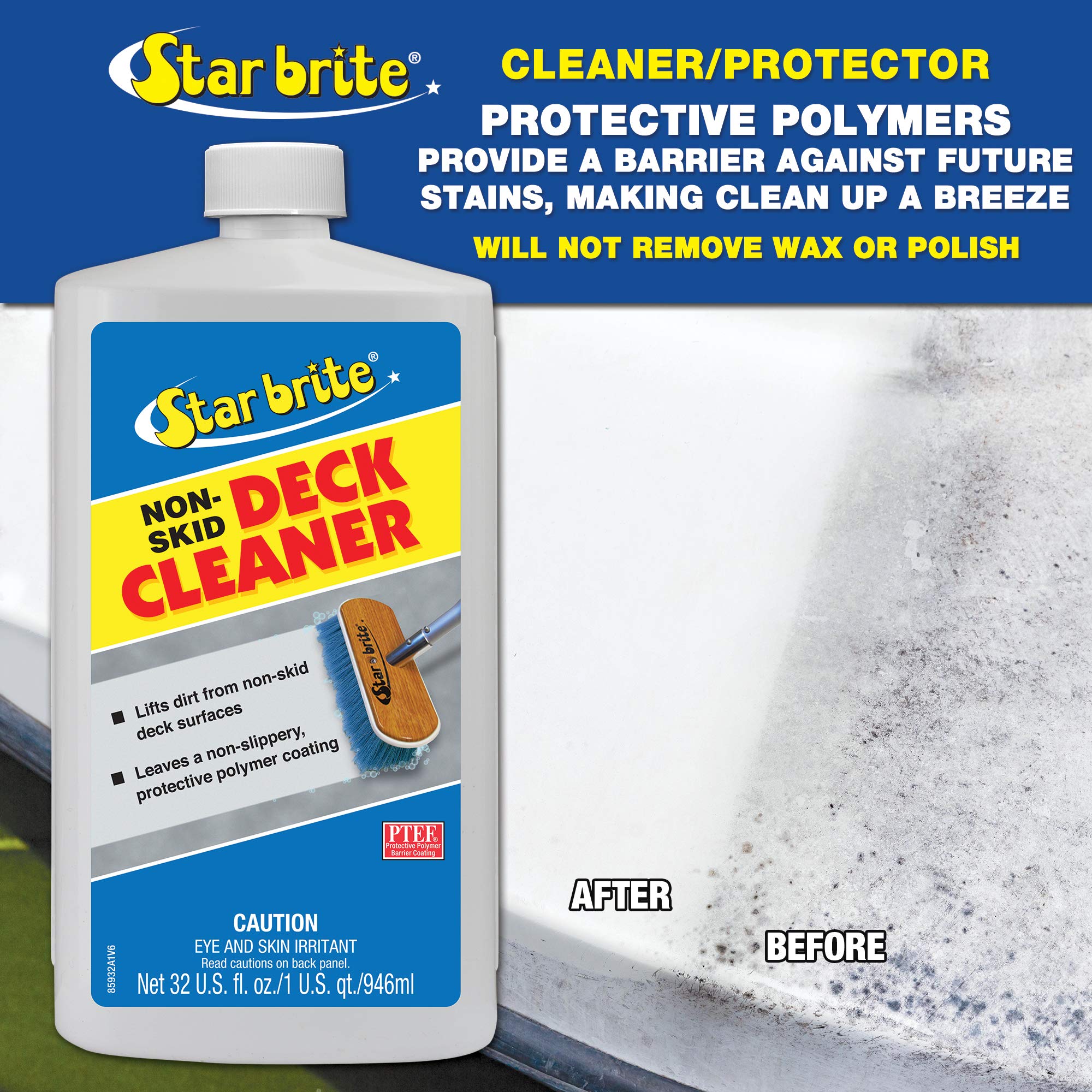 STAR BRITE Non-Skid Deck Cleaner & Protectant - Ultimate Boat Deck Wash - Protects Against Future Stains & UV - Ideal for Fiberglass, Vinyl, Plastic & Painted Surfaces -1 Gallon (085900) 4