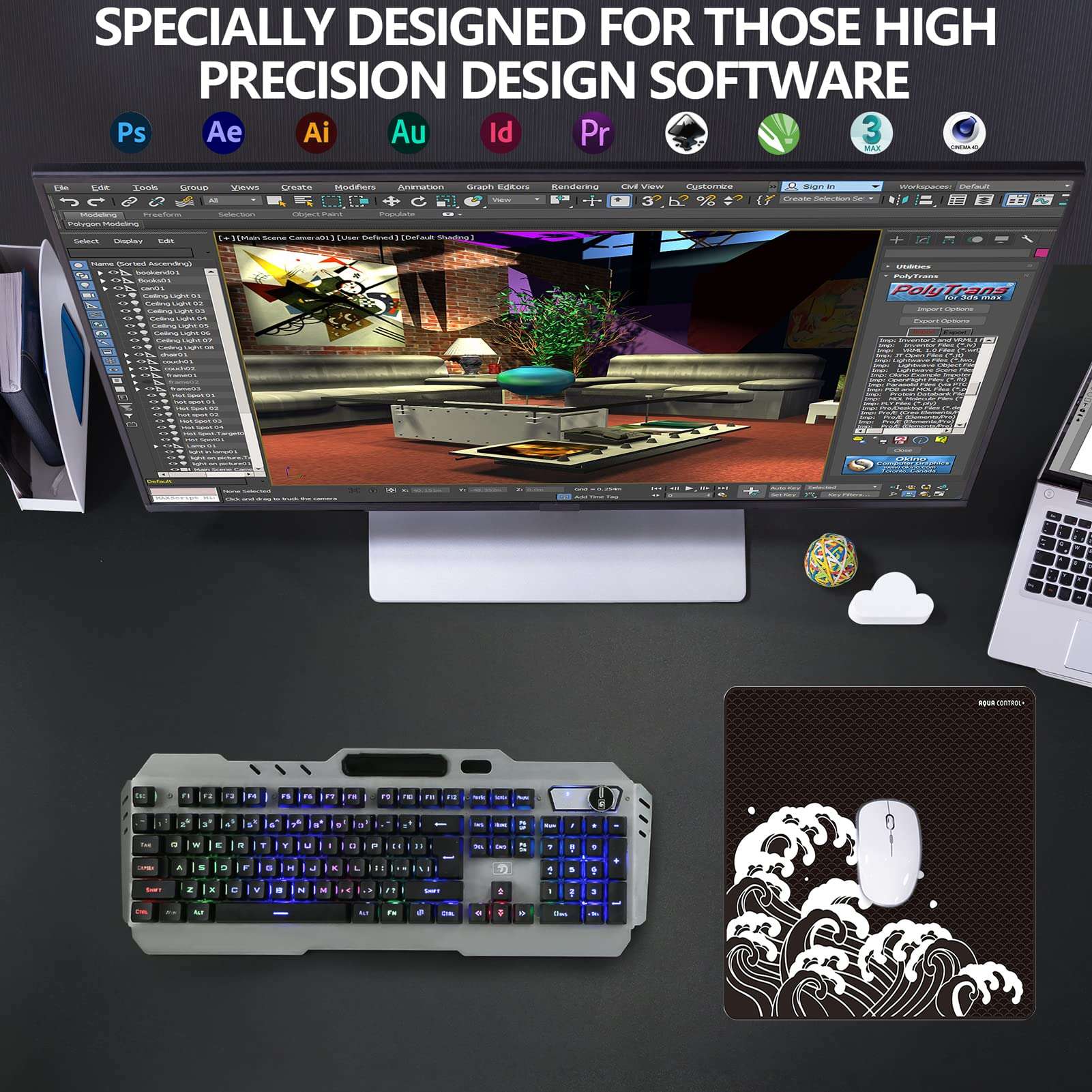 X-Raypad Aqua Control Plus Wave Gaming Mouse Pad, Ultra-High Precision Mouse Pad with Perfect Speed and Control Capability, Consistent X and Y Glide, Designed for Fps Players with Low DPI Requirements 4