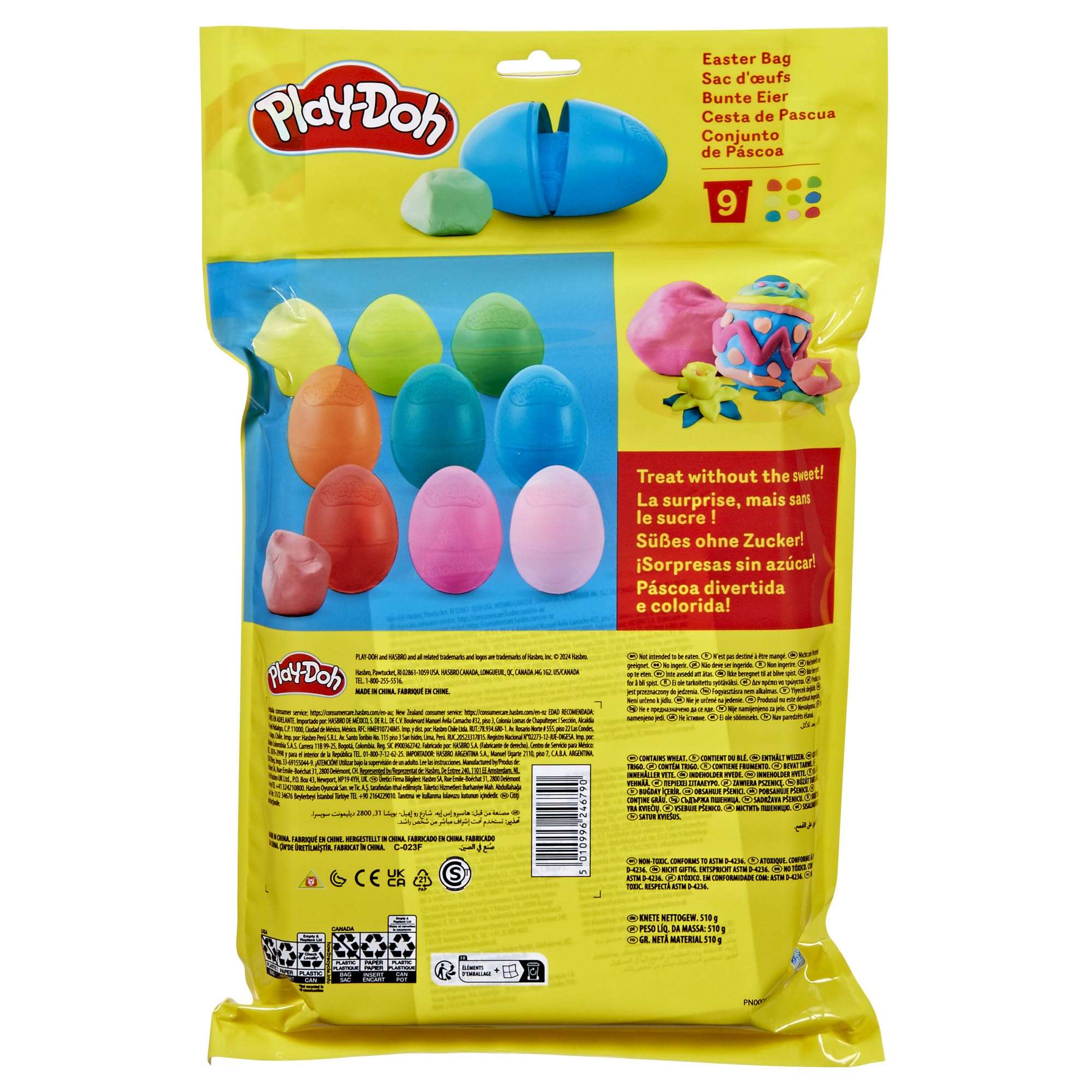 Play-Doh Easter Eggs Bag 9 Pack, 2 Ounces Each, Assorted Colors, Preschool Crafts for Kids 2 Years and Up, Easter Basket Toys 5