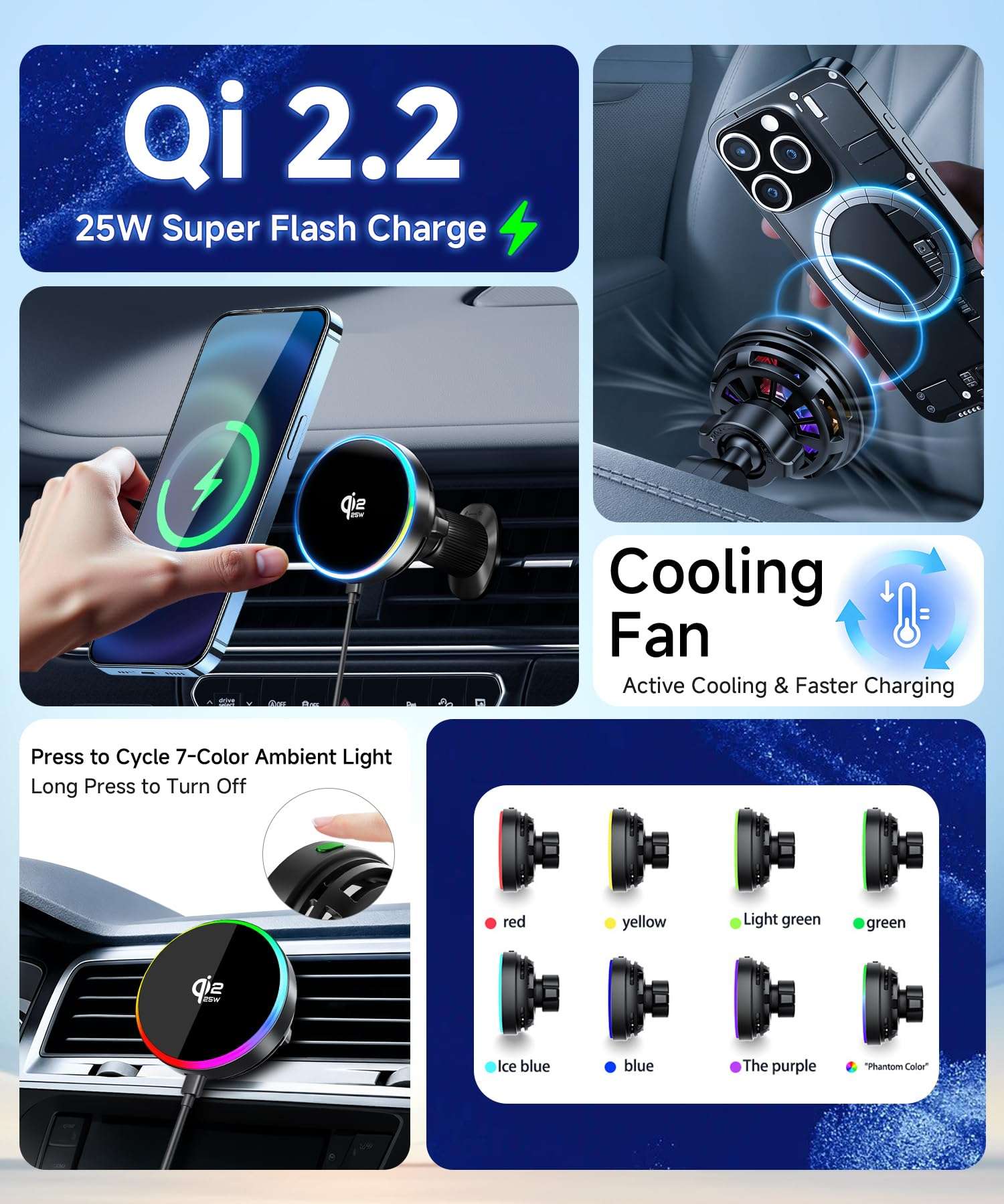 MaserWeller Qi2.2 Max 25W Fast Wireless Car Charger Phone Holder for 2024-2026 Honda Prologue/2024-2025 Acura ZDX 11.3-Inch Screen, Magnetic Phone Mount Compatible with MagSafe 4