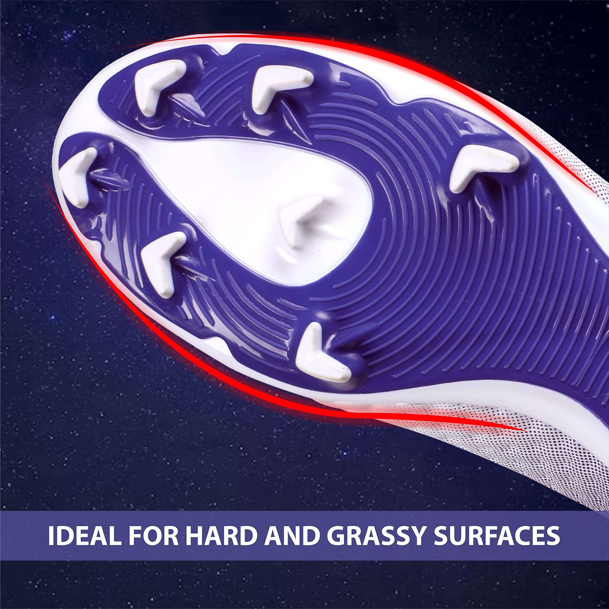 Nivia Oslar Blade 2.0 Football Shoes for Men/Sports and Athletic Footwear with Upper Synthetic/Comfortable Football Shoes (White/Purple) UK-7 4