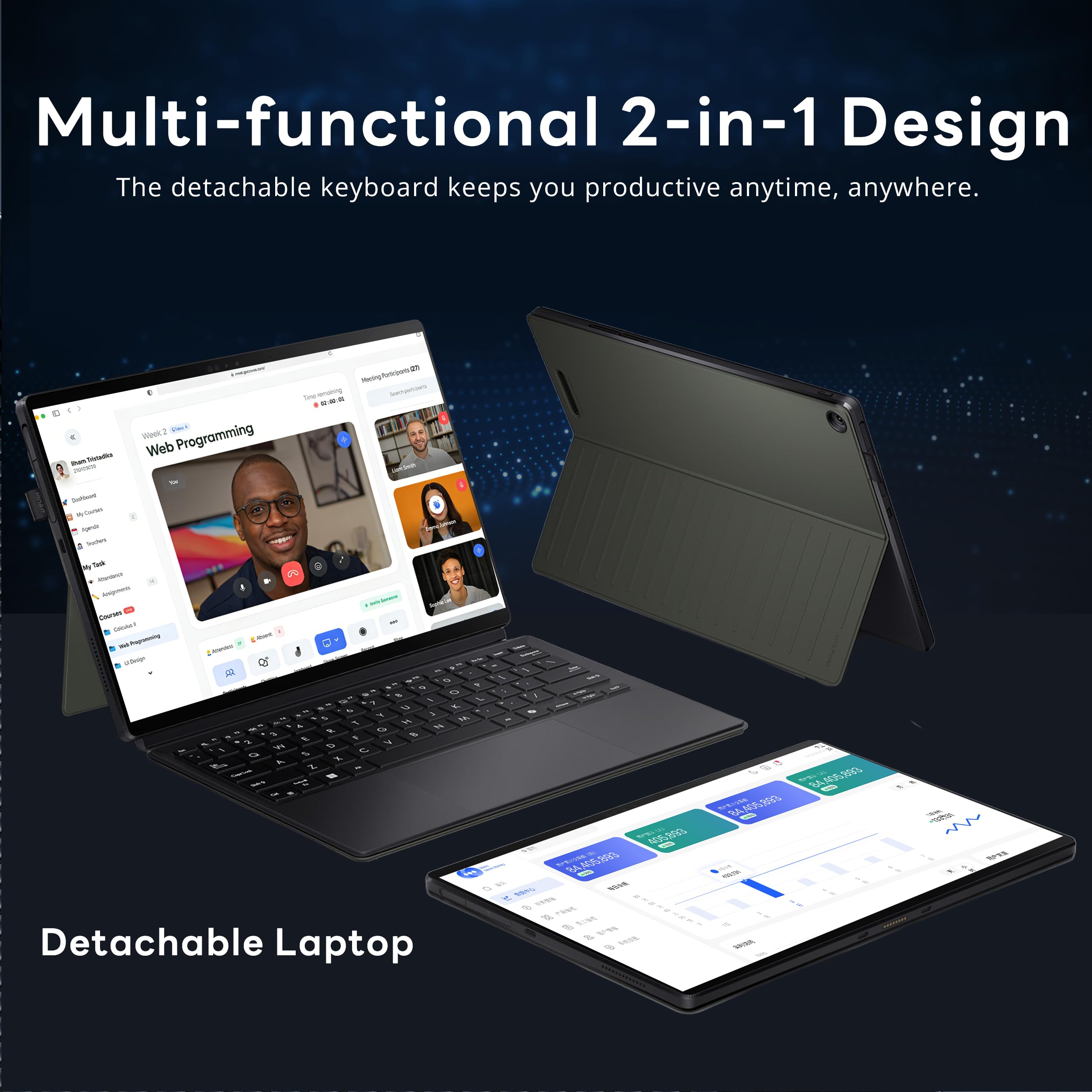 ASUS ProArt 13" OLED 3K Detachable Laptop, Snapdragon X Plus X1P-42-100, Adreno Graphics, 16GB LPDDR5X, 3TB Storage (2TB SSD&1TB Docking Station), Copilot+ PC, Wi-Fi 7, Win 11 Pro, Black 5