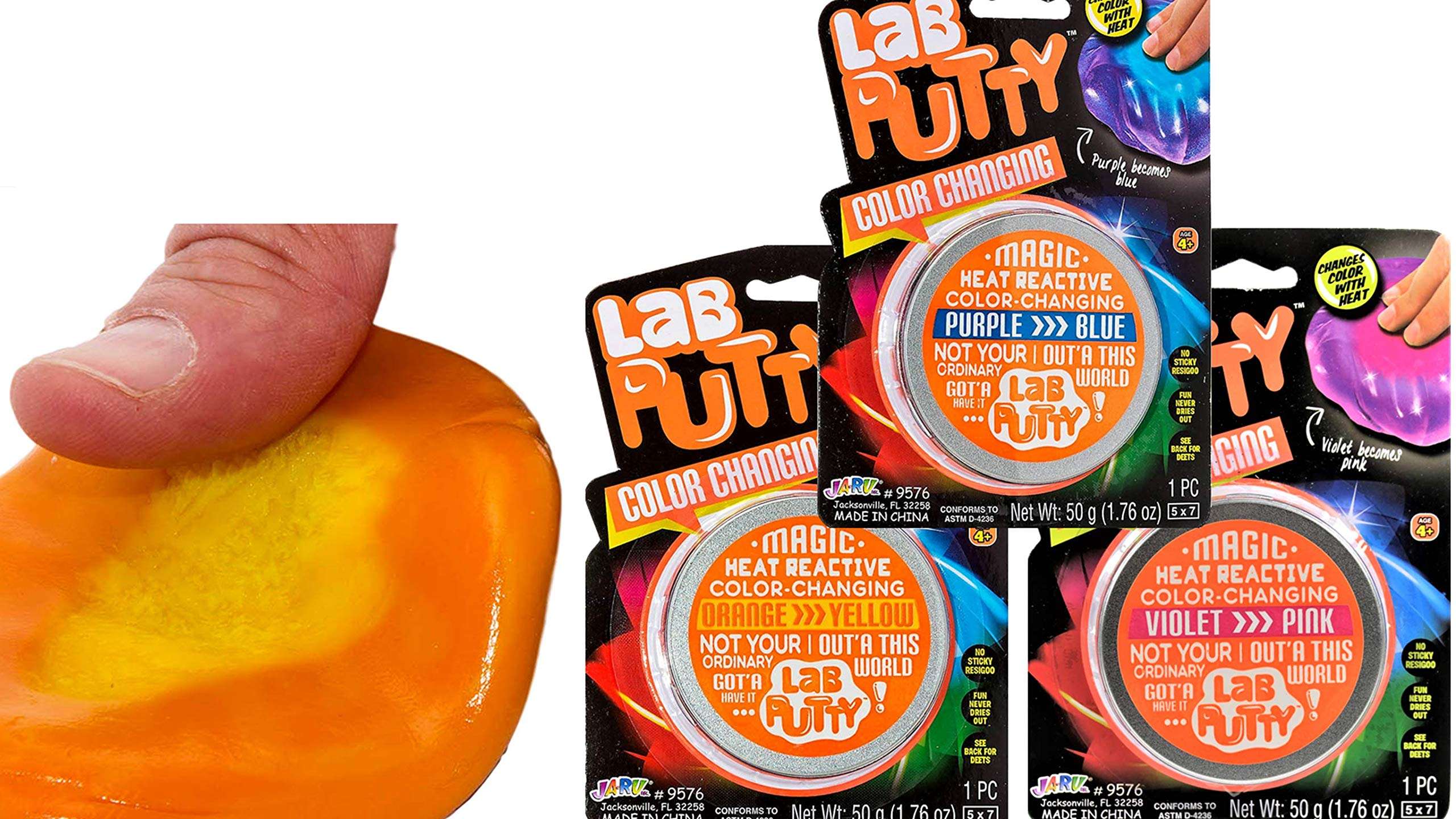 JA-RU Lab Color Changing Heat Sensitive Putty (2 Units Assorted) for Kids - Non-Sticky Slime Party Favors, Stress Relief and Anger Management Sensory Toys 9576-2p 6