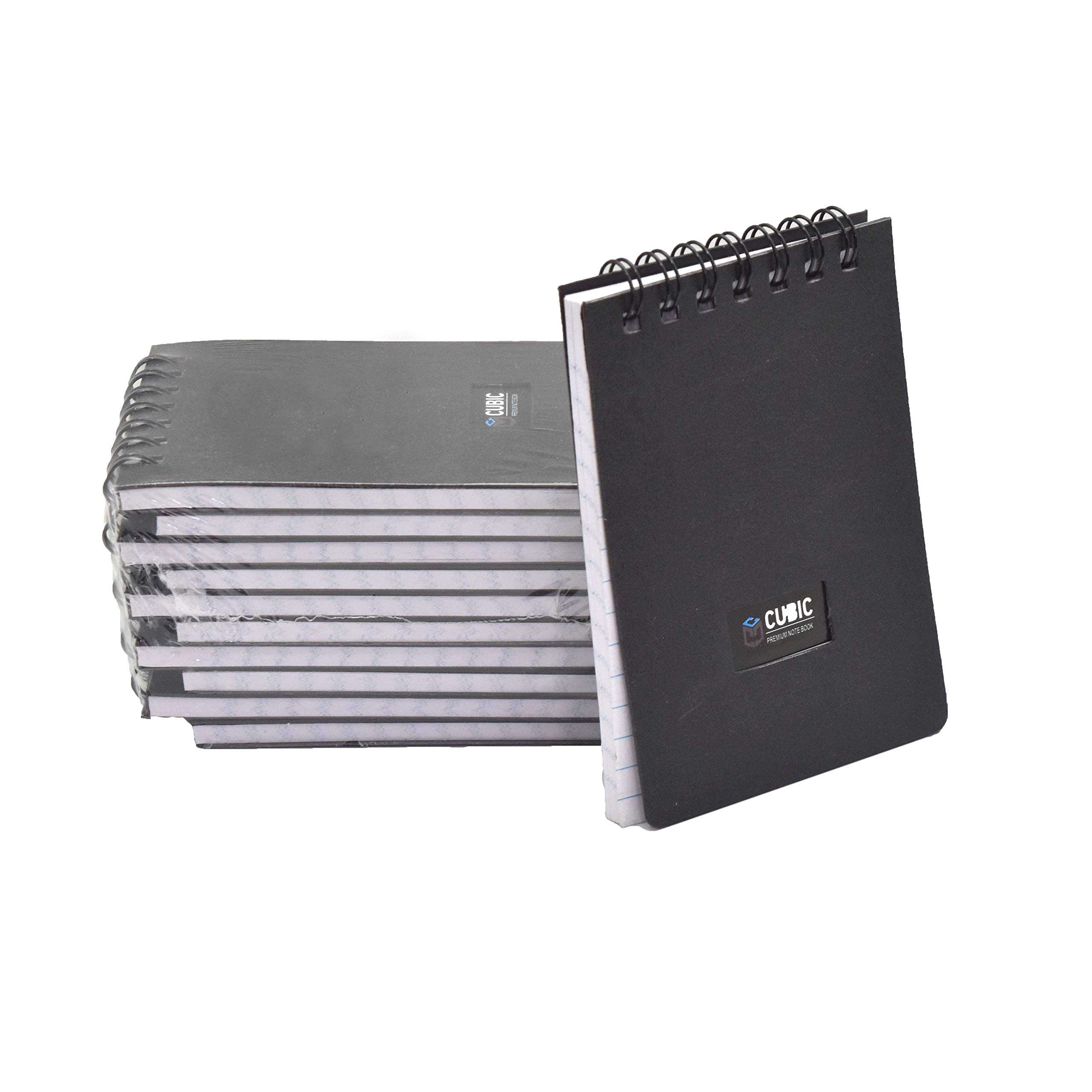 Doms Magnetic Whiteboard Duster With 2 Whiteboard Marker & Cubic A7 Size Wiro Pocket Notebook, Pack Of 10 (Black) 5