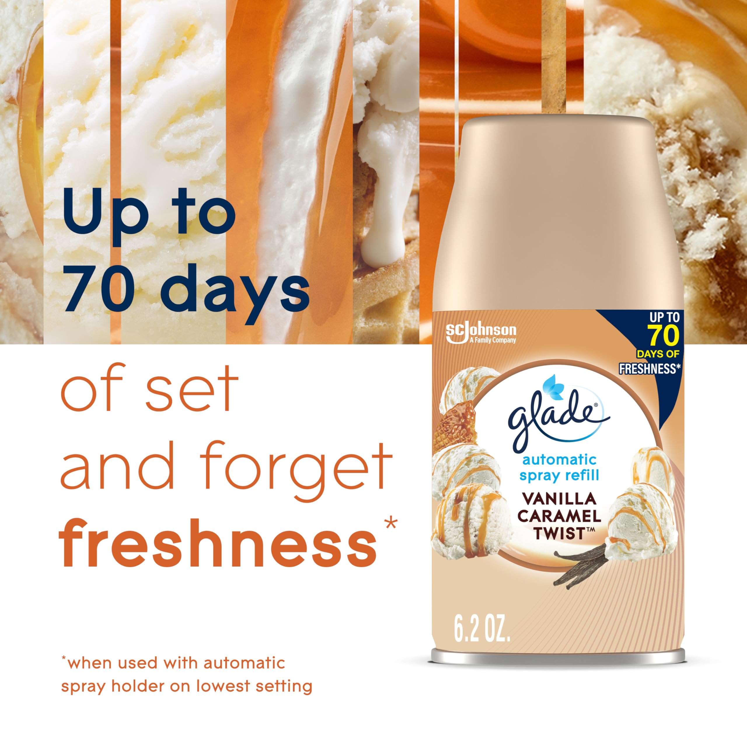 Glade Automatic Spray Refill, Air Freshener for Home and Bathroom, Vanilla Caramel Twist, 6.2 Oz 6