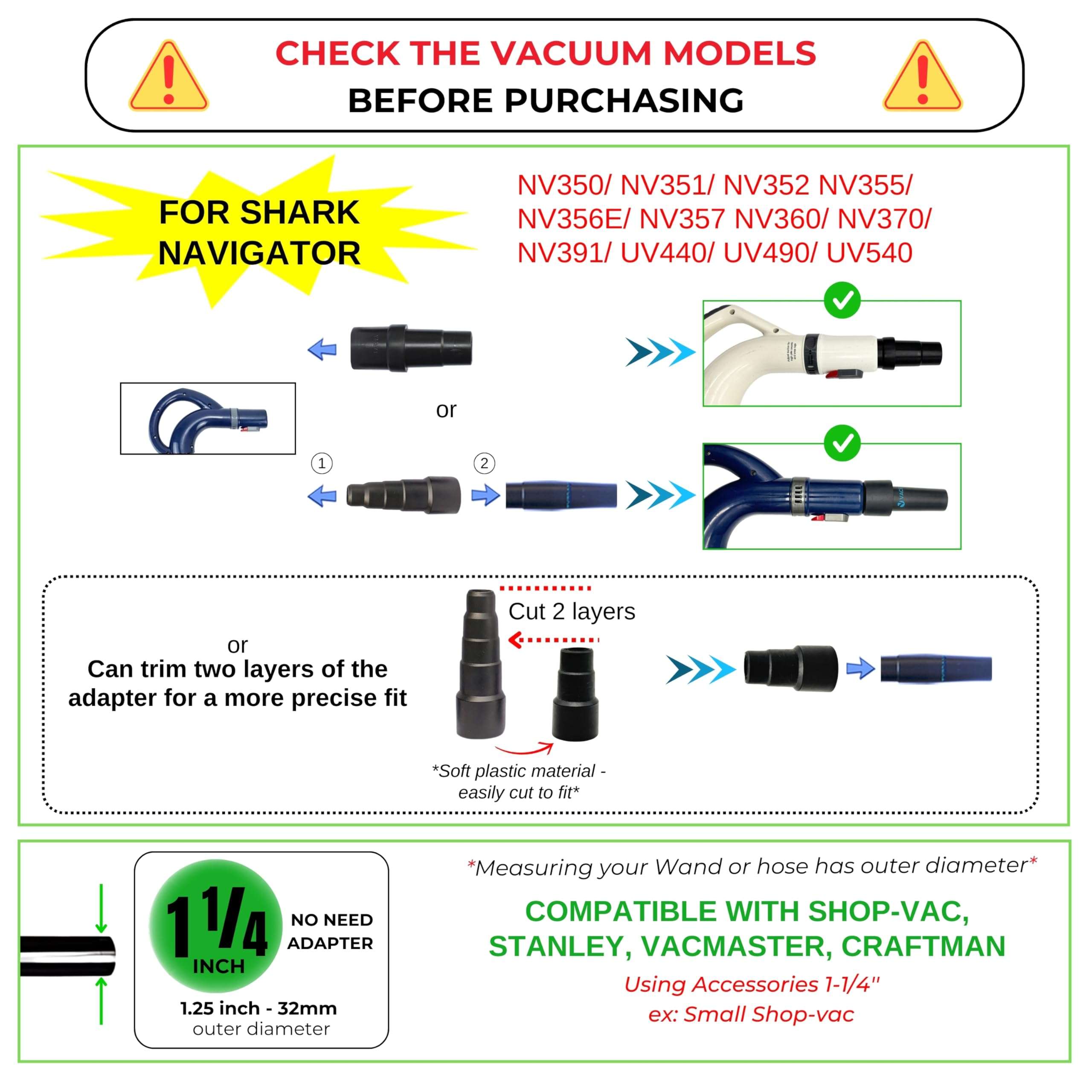 for Shark Navigator NV360 NV356E NV352 NV350 NV355 Vacuum: Hardwood Floor Brush Head, Horsehair Dust Brush Attachment plus Vacuum Extension Wands (for Shark Navigator NV360 NV356E NV352 NV350 NV355) 3