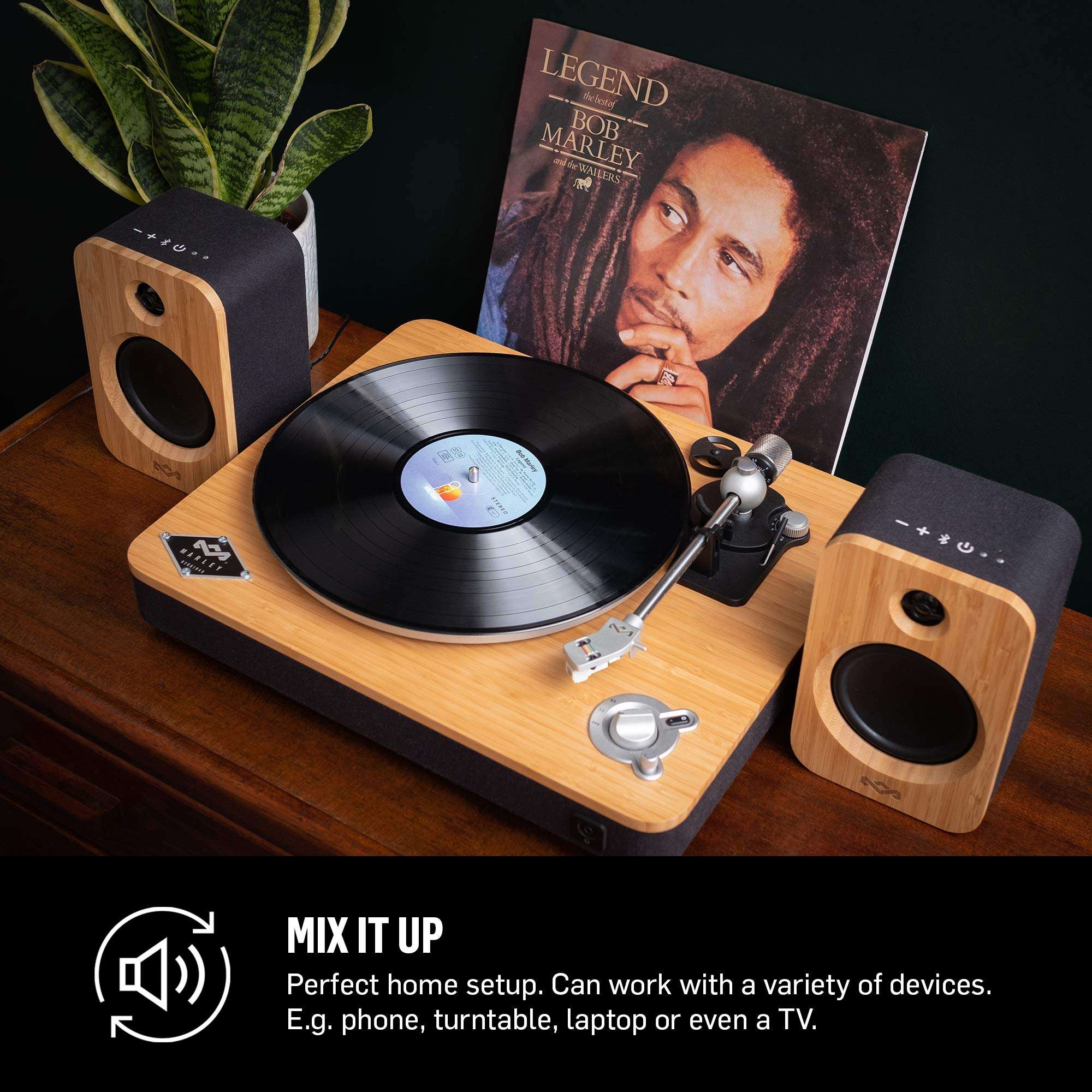 House of Marley Get Together Duo, Powerful Bookshelf Speakers with Wireless Bluetooth Connectivity and Sustainable Materials 6