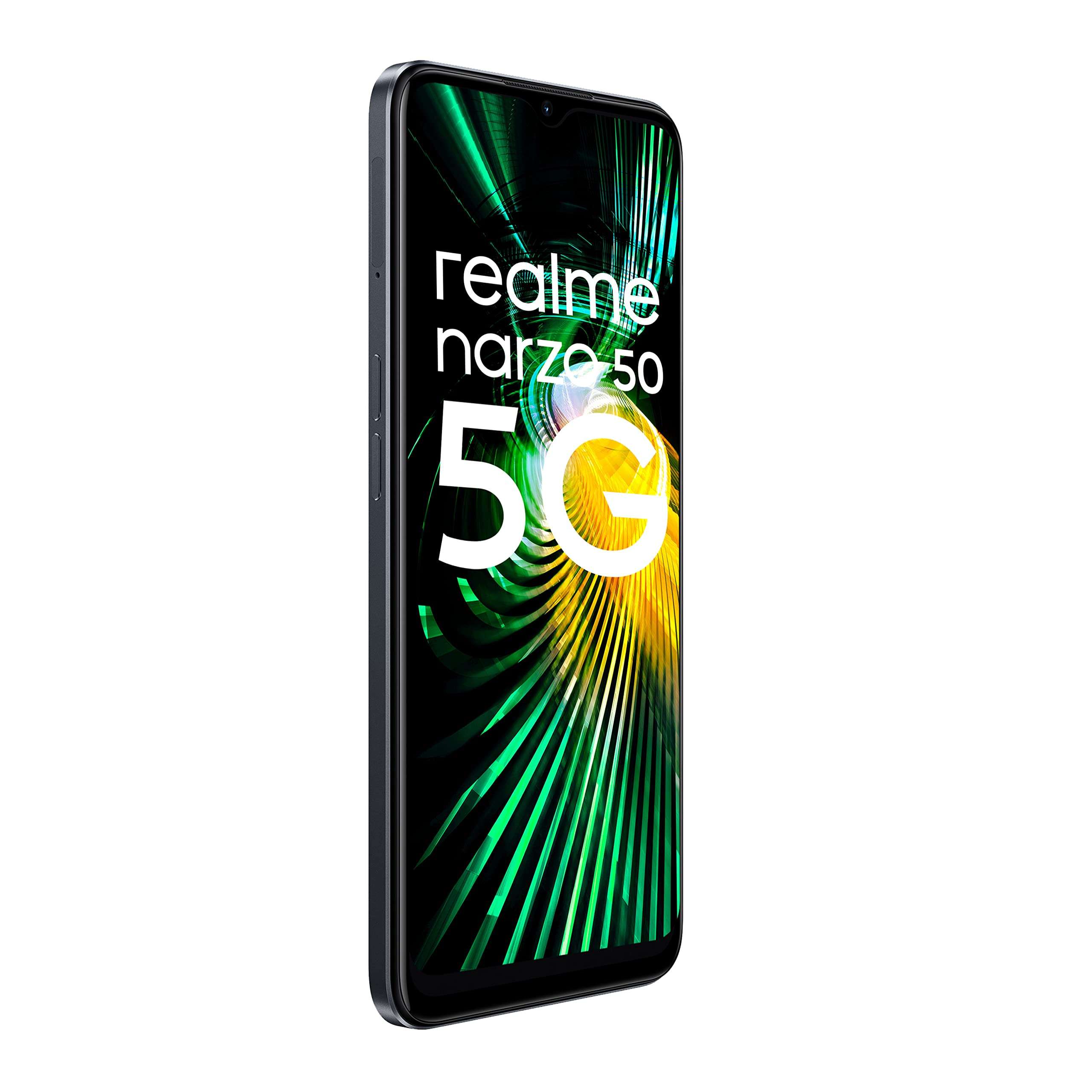 realme narzo 50 5G (Hyper Black, 4GB RAM+64GB Storage) Dimensity 810 5G Processor | 48MP Ultra HD Camera 3