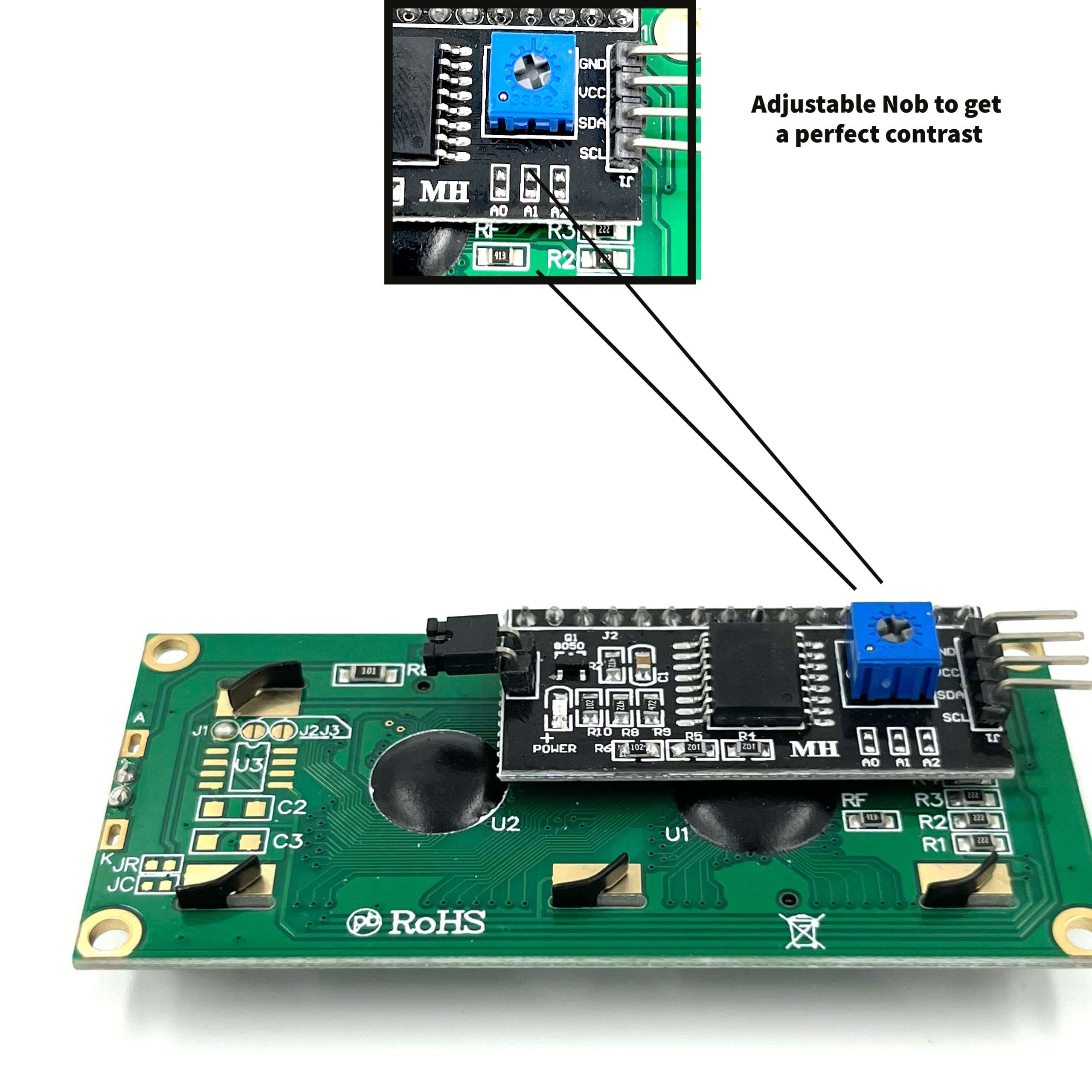 PAGALCODER | 16x2 LCD Display with I2C Module | Compatatable with Arduno UNO, MEGA, Nanao/Raspbery Pii | With 4 Connecting Jumper Wires & Digital User Guide For Begineers 4