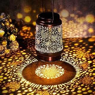 Glooglitter 1 Piece Chicken Solar Lanterns Outdoor Christmas Hanging Solar Lights Birthday Gifts for Women Men Waterproof Lamp Metal Decorative LED Yard Decor for Yard Patio Garden Lawn Tabletop 1