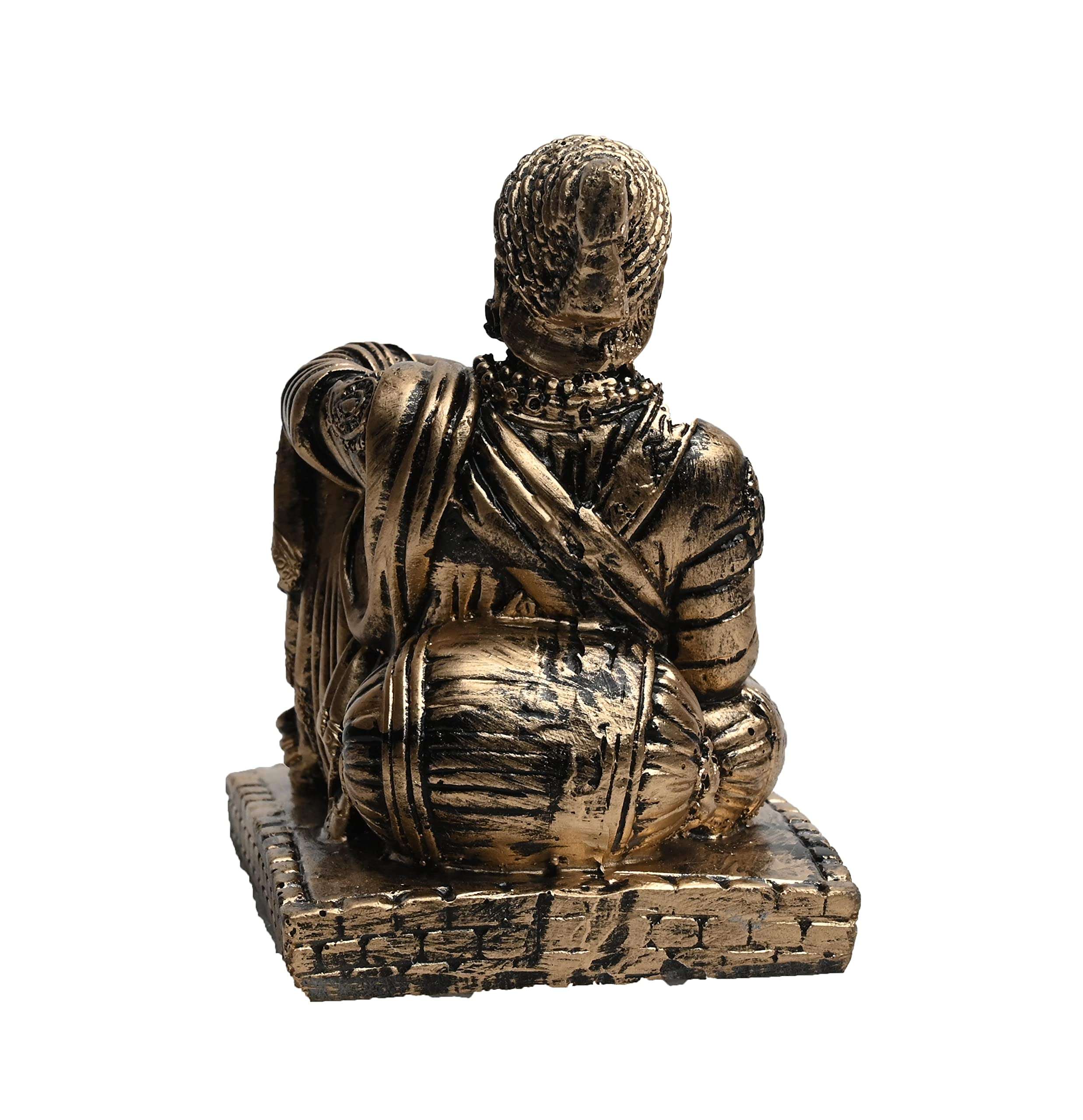 KariGhar® Chatrapati Shivaji Maharaj Idol Perfect for Car Dashboard/Home/Gifting & Decoration (9 x 6.5 x 9.5 cm) ((Gold) A0029) 4