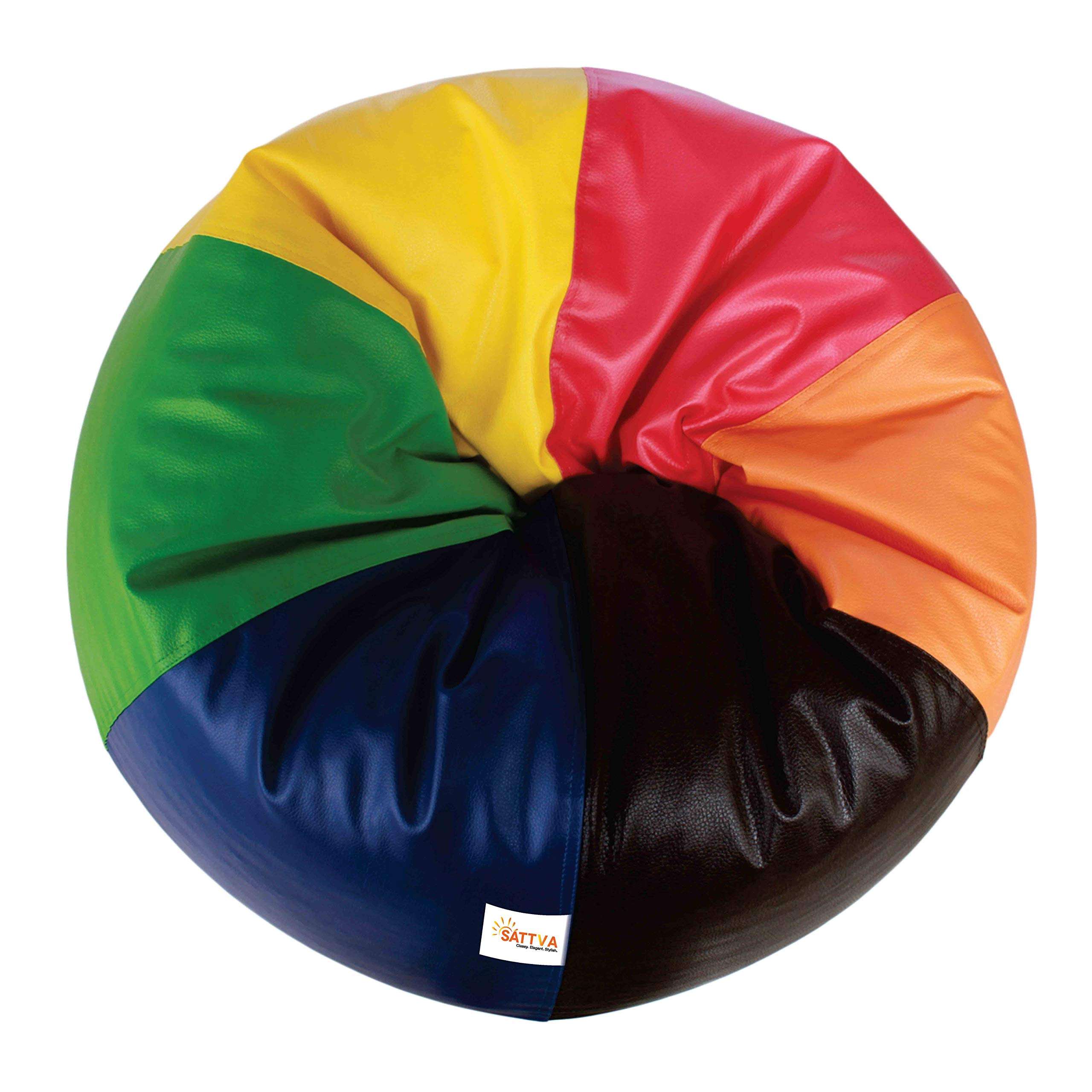 Sattva Classic Bean Bag Cover Without Beans XL Size - Yellow Neon Green Royal Blue 2