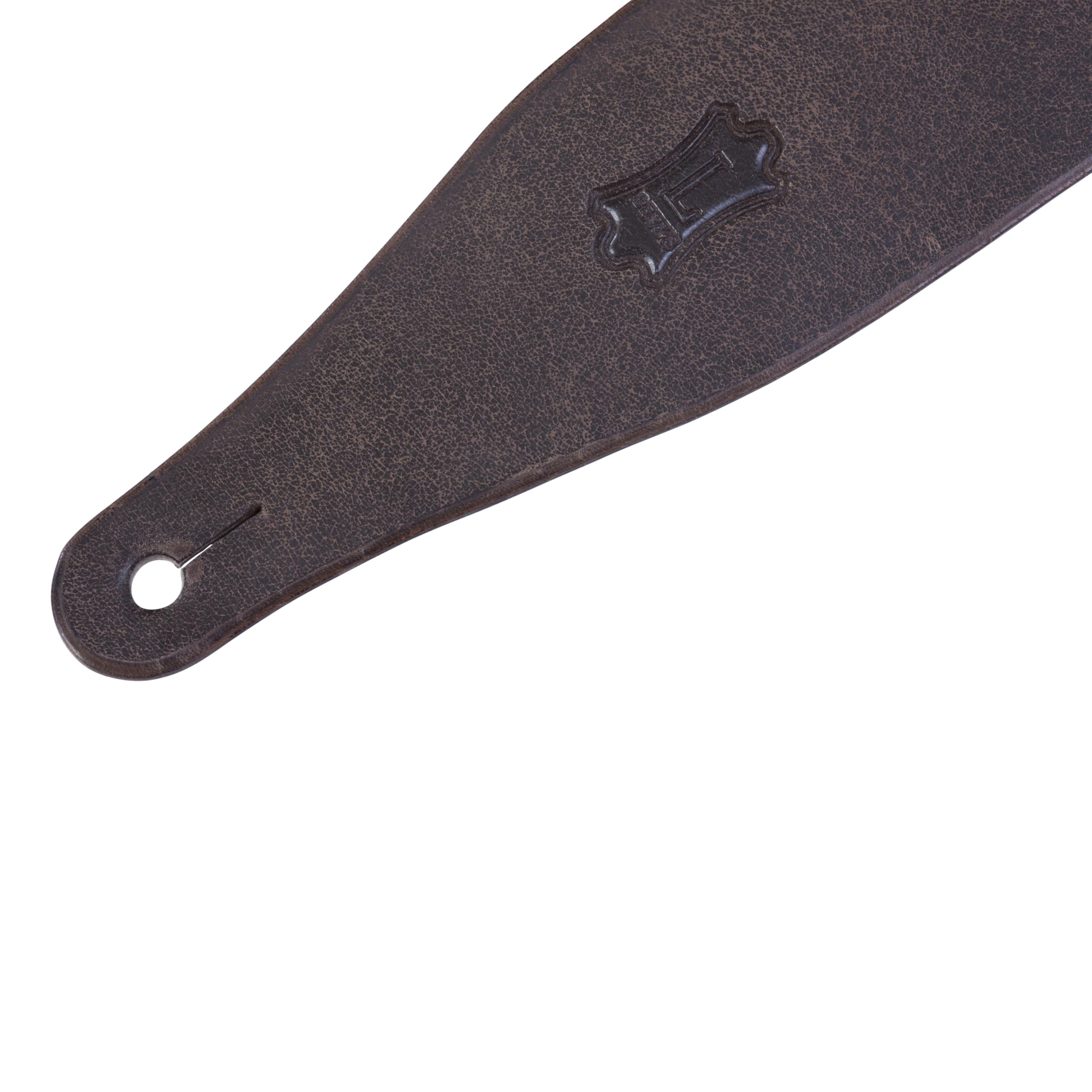 Levy's Leathers 2 1/2" Distressed Carving Leather Guitar Strap; Dark Brown (M17D-DBR) 3