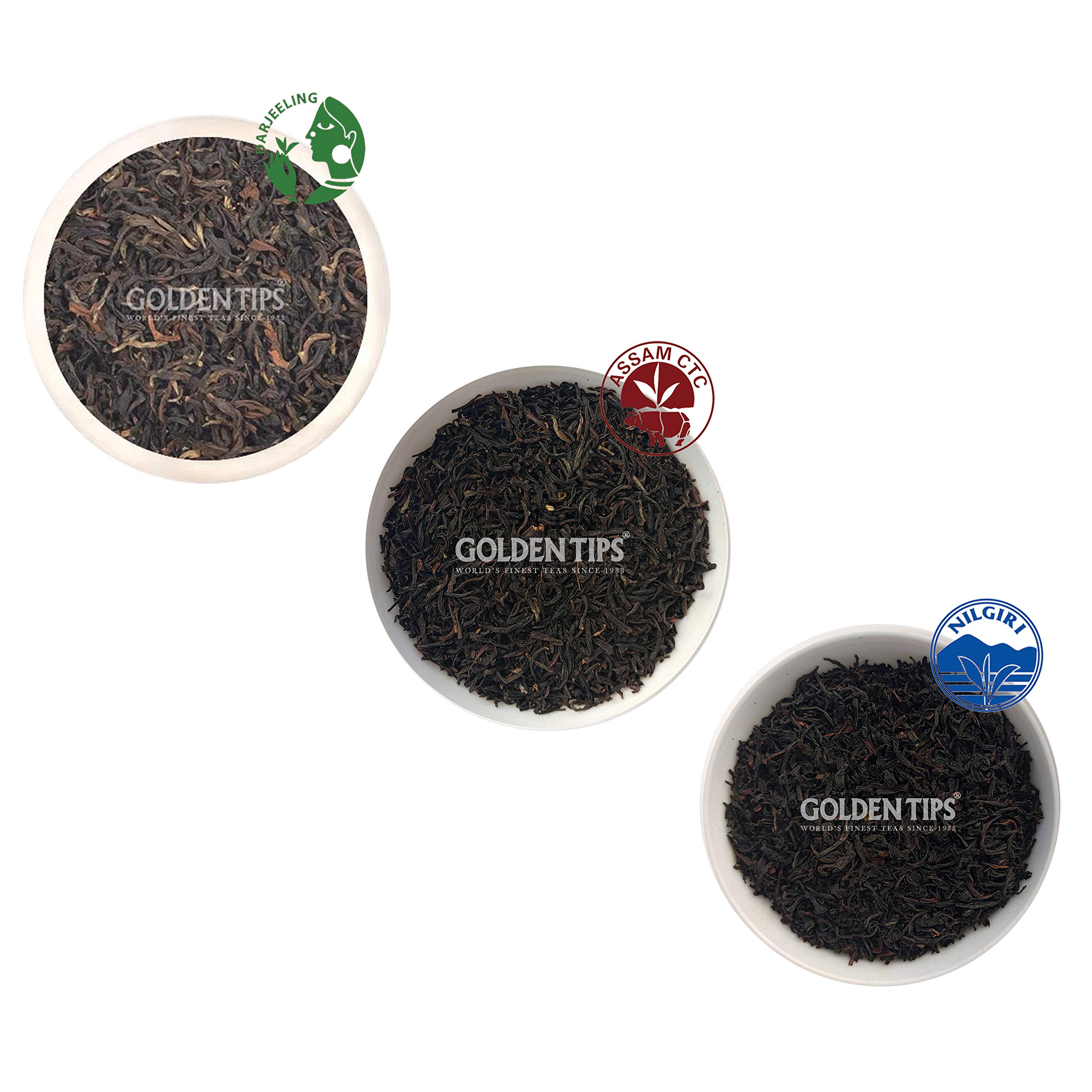 Golden Tips Loose Leaves Black Tea Set of 3 Premium Teas in Jute Box Darjeeling, Nilgiri and Assam (3x50 Gram) 4