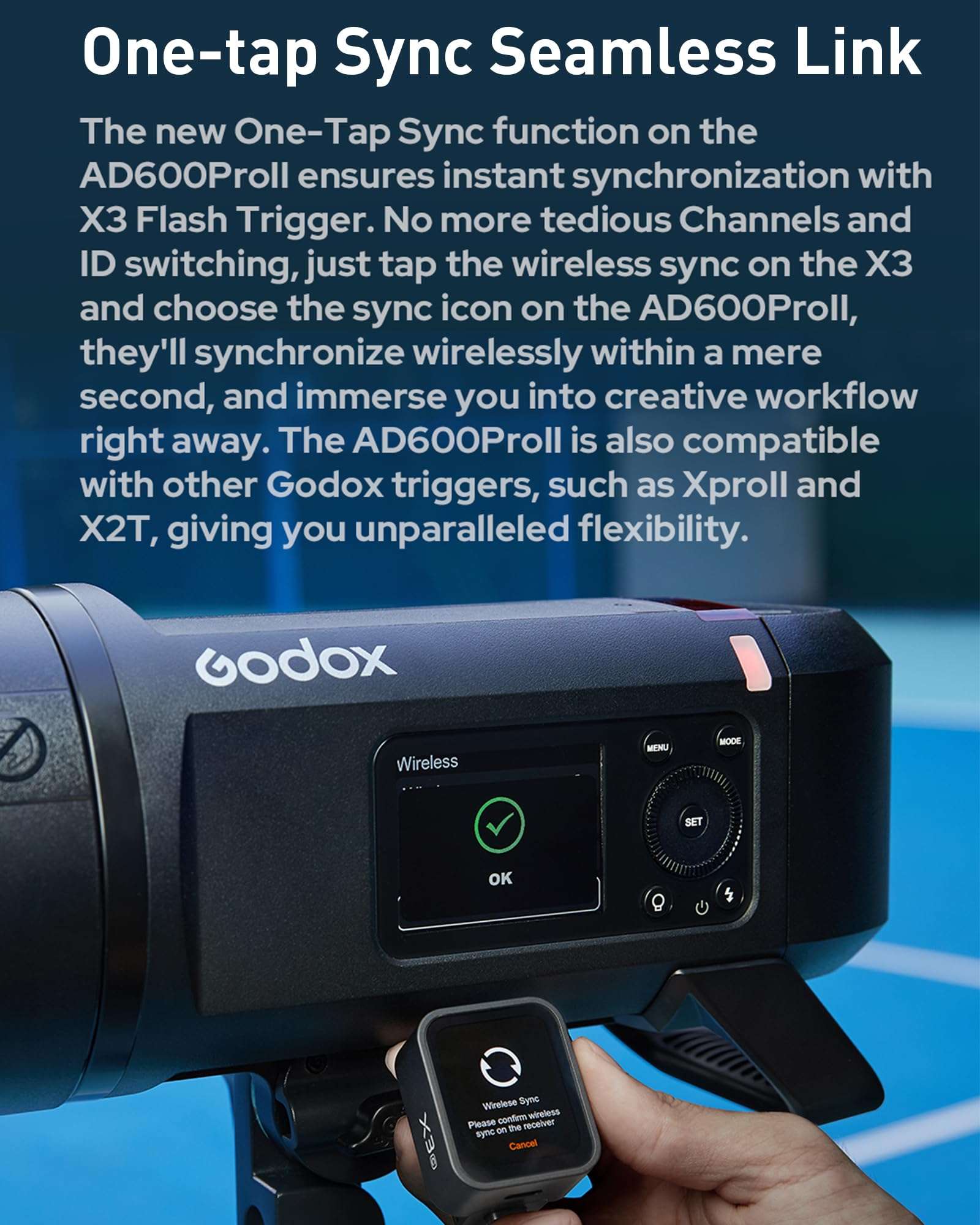 Godox AD600PRO II AD600PRO-II 600W Flash - Professional Bowens Mount, High-Speed Sync, One-Tap Sync with X3 Trigger - 40W Bi-Color Modeling Light 5