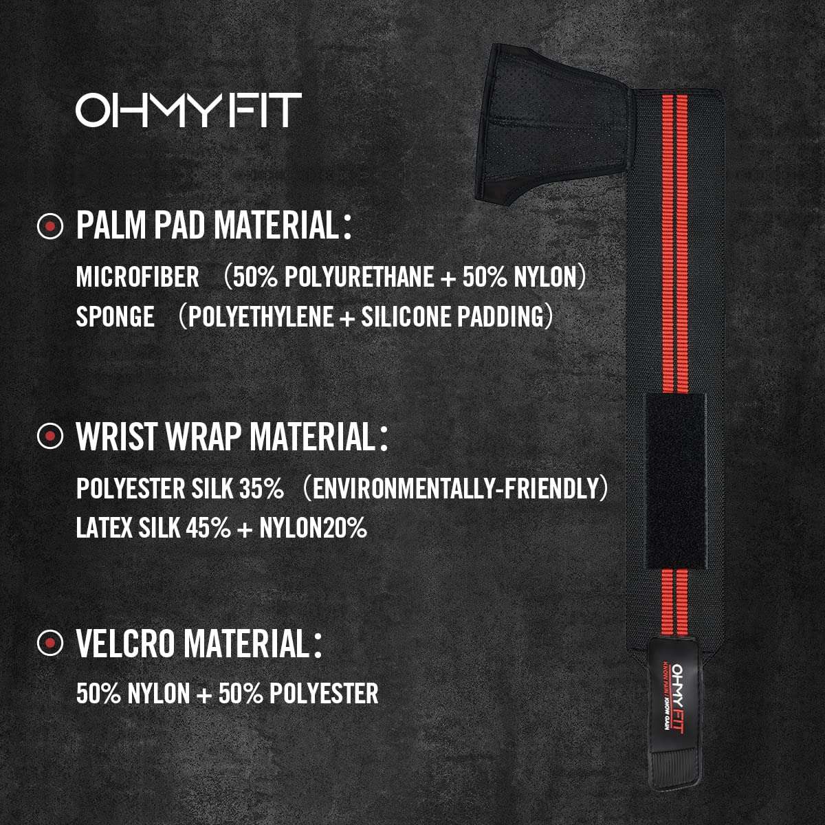 OHMY FIT All-in-One Wrist Wrap Glove: Elevate Your Workout with Ventilation, Callus Prevention & Wrist Support - 22" L x 3" W. Ideal for Powerlifting, Strength Training, Crossfit. (Small) 5