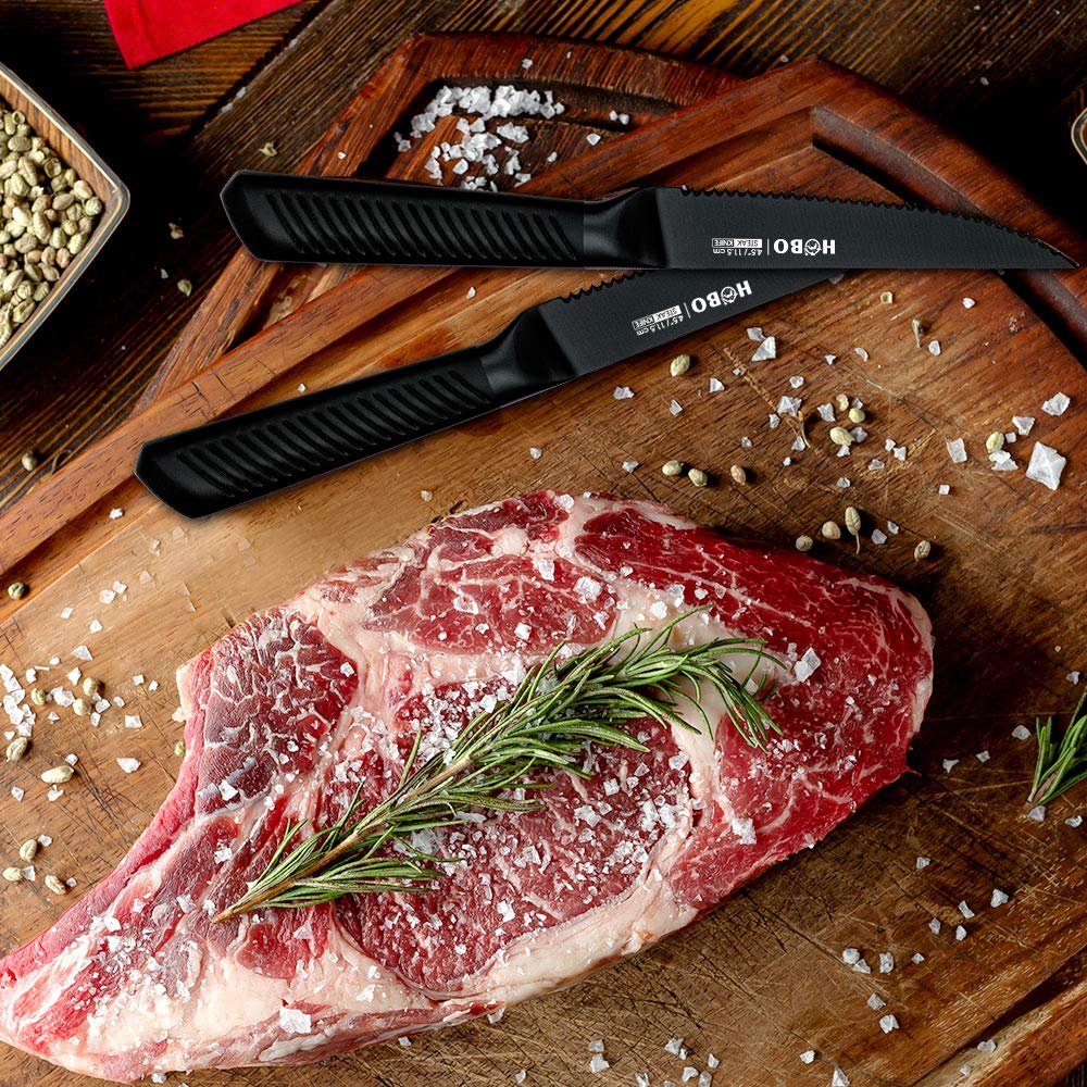 Knife Set, 14 Piece Kitchen Knife Set with Block, Chef Knife set with Sharpener, Serrated Steak Knives, High Carbon Stainless Steel Knife Sets Bread Knife Cooking Knives Sets (Senior Silver) 4