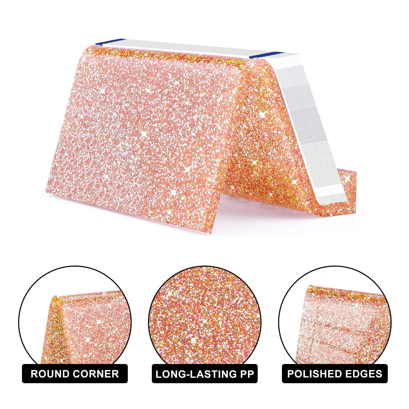 Rouidr Business Card Holder for Desk, 3 Pack Acrylic Business Card Holder Display for Office Desktop, School, Hotel Front Desk, Color 6