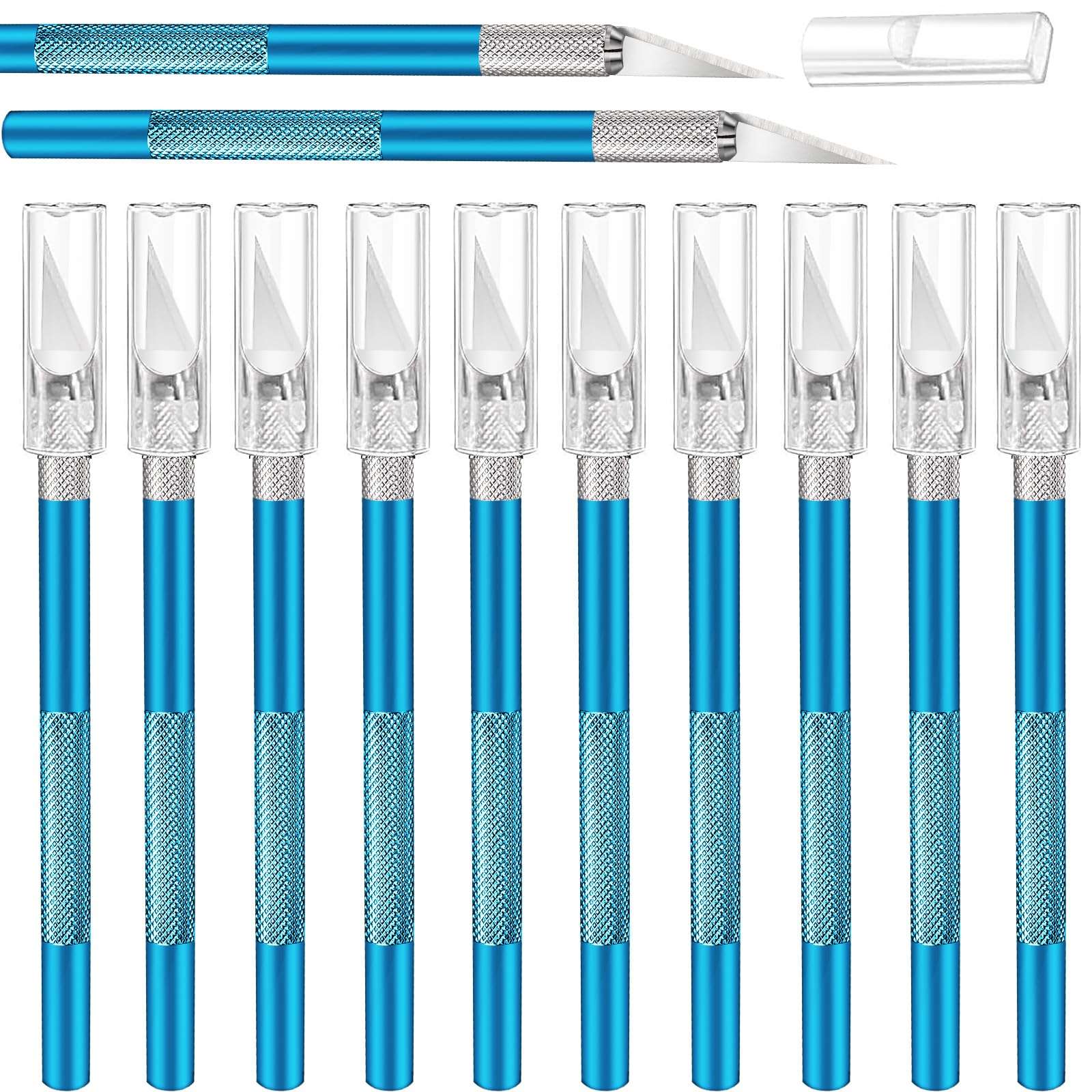 15 Packs Hobby Precision Knife Set, Stainless Steel Precision Cutter Refill Craft Knife for Phone Repair, Art, Hobby, Scrapbooking, Stencil(Blue) 1