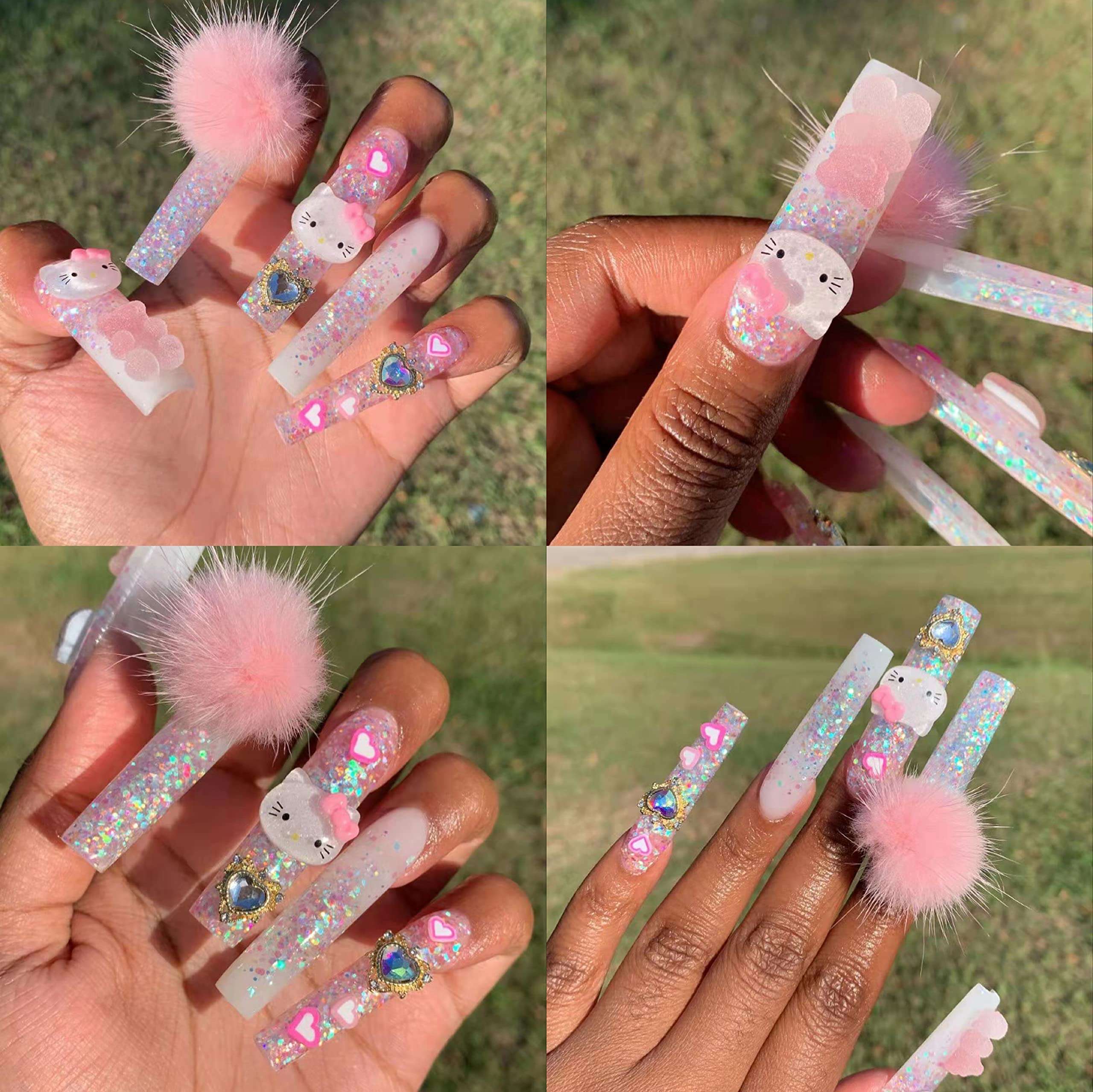 Shiny Pink Glitter Poly Extension Gel, ROSALIND 60ml Poly Nail Gel for Nail Art Decoration, Nail Thickening Extension Easy to DIY Use at Home Need UV Lamp (Update Version) 2