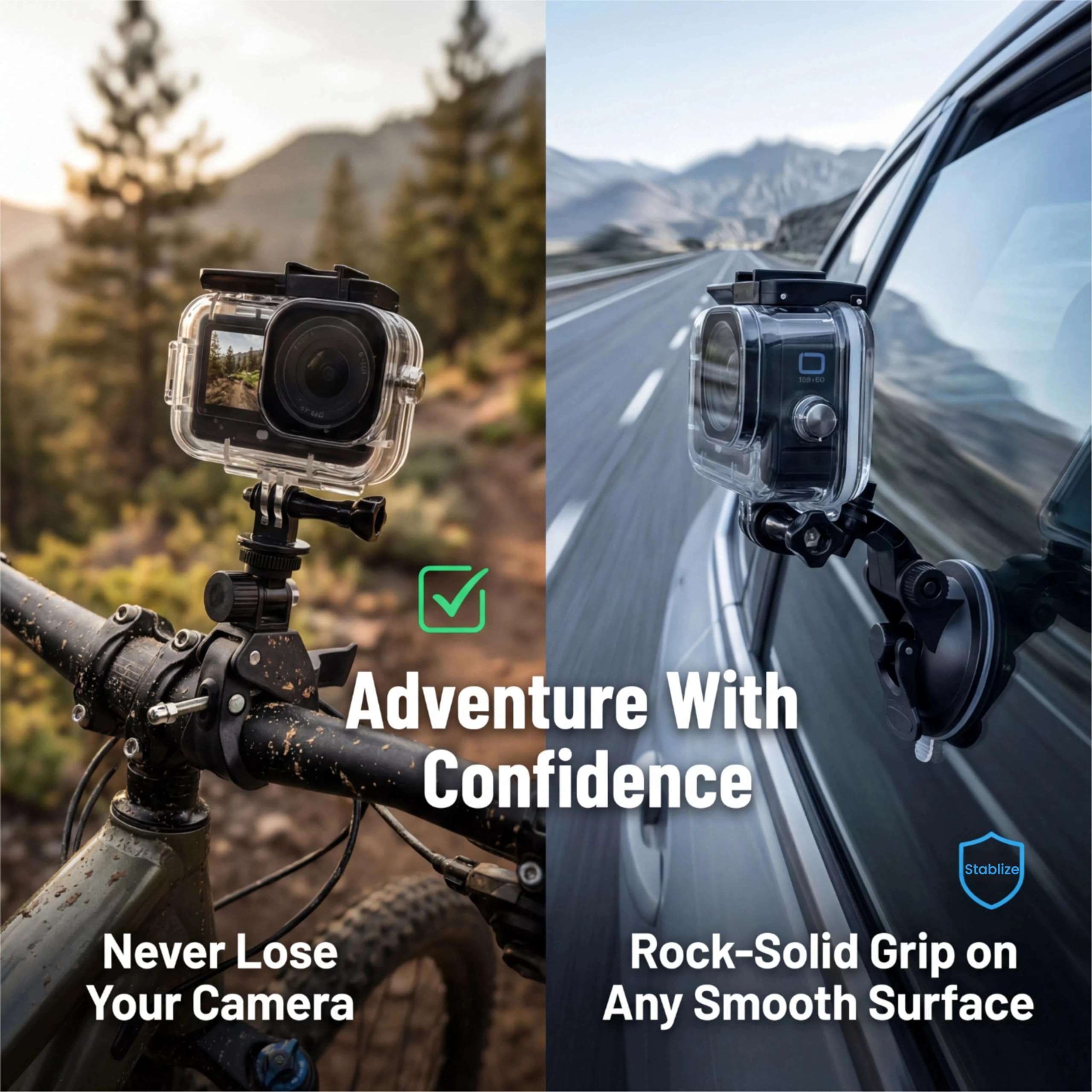 Accessories Kit for DJI OSMO Action 6, Large Carrying Case, Waterproof Housing Case, Handlebar Clamp, Screen Protector, Selfie Stick, Chest Head Strap, Backpack Belt, Floaty Bobber, Suction Cup 5