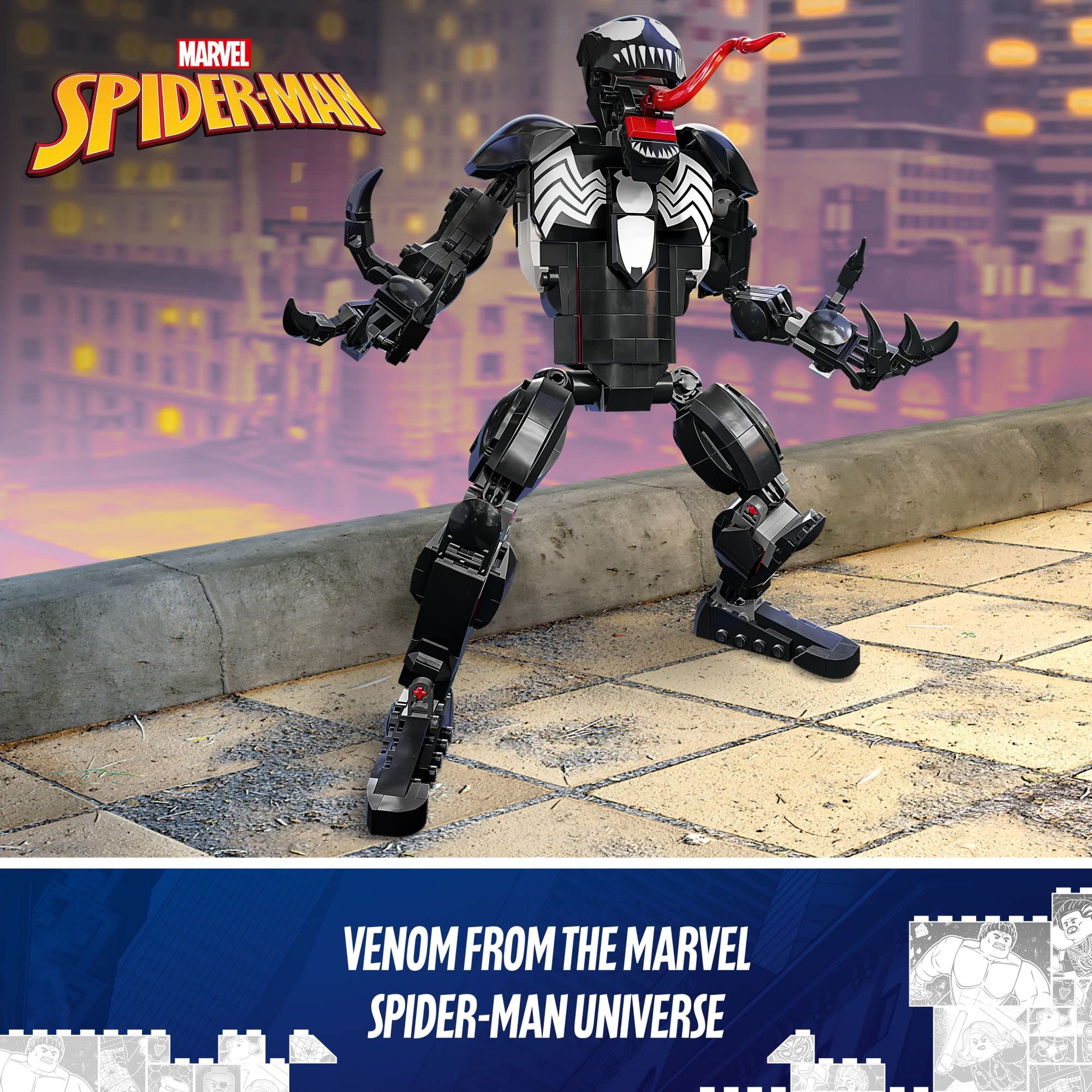 LEGO Marvel Venom Figure, 76230 Fully Articulated Super Villain Action Toy, Spider-Man Universe Collectible Set, Alien Toys for Boys and Girls 2