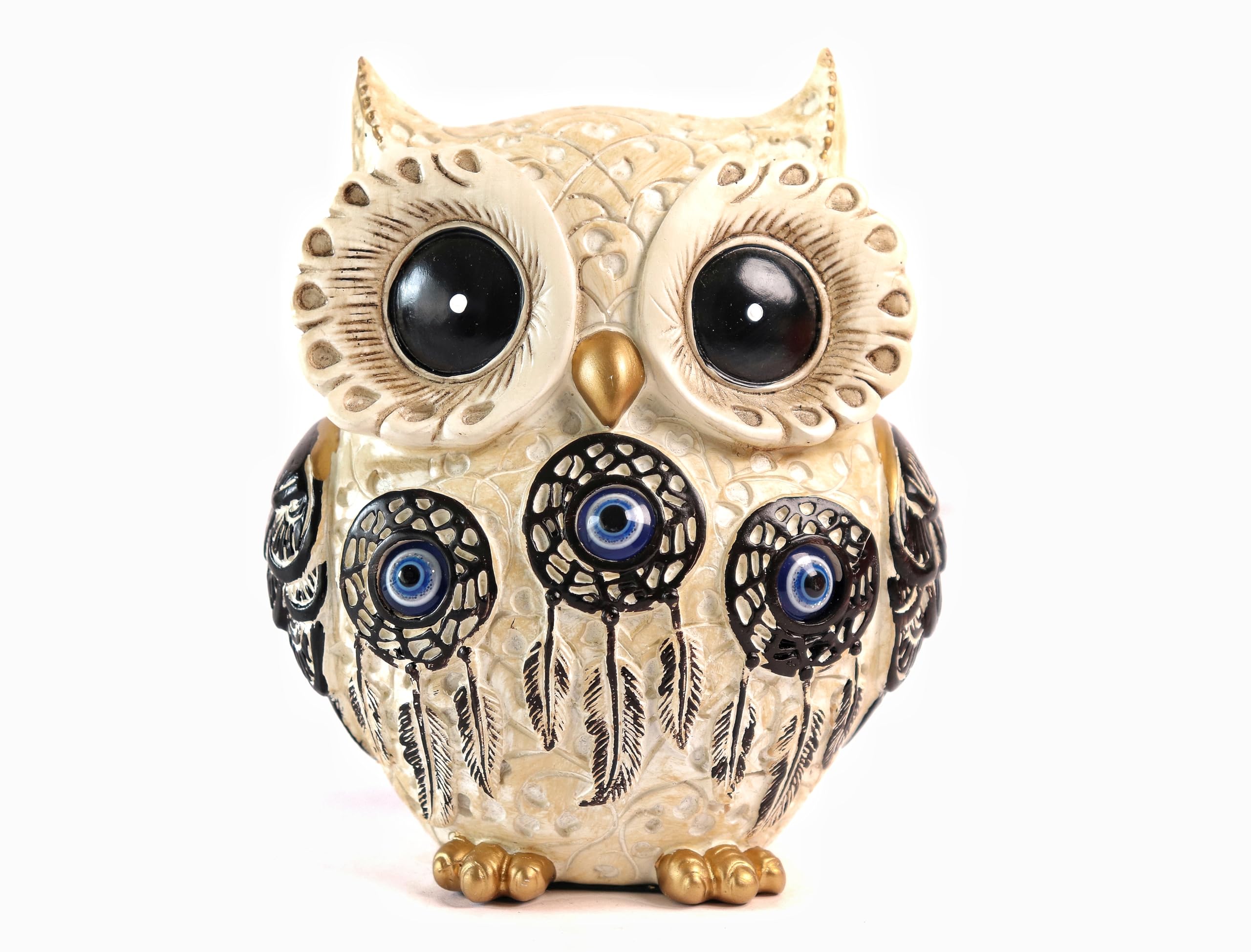 The Spiritual Living Owl Statue for Good Luck II Aesthetic Resin Owl Art Figure Showpiece II 3.5 Inch II Feng Shui & Vastu II Evil Eye II Showpiece for Home Decor II II (4 INCH, 1)