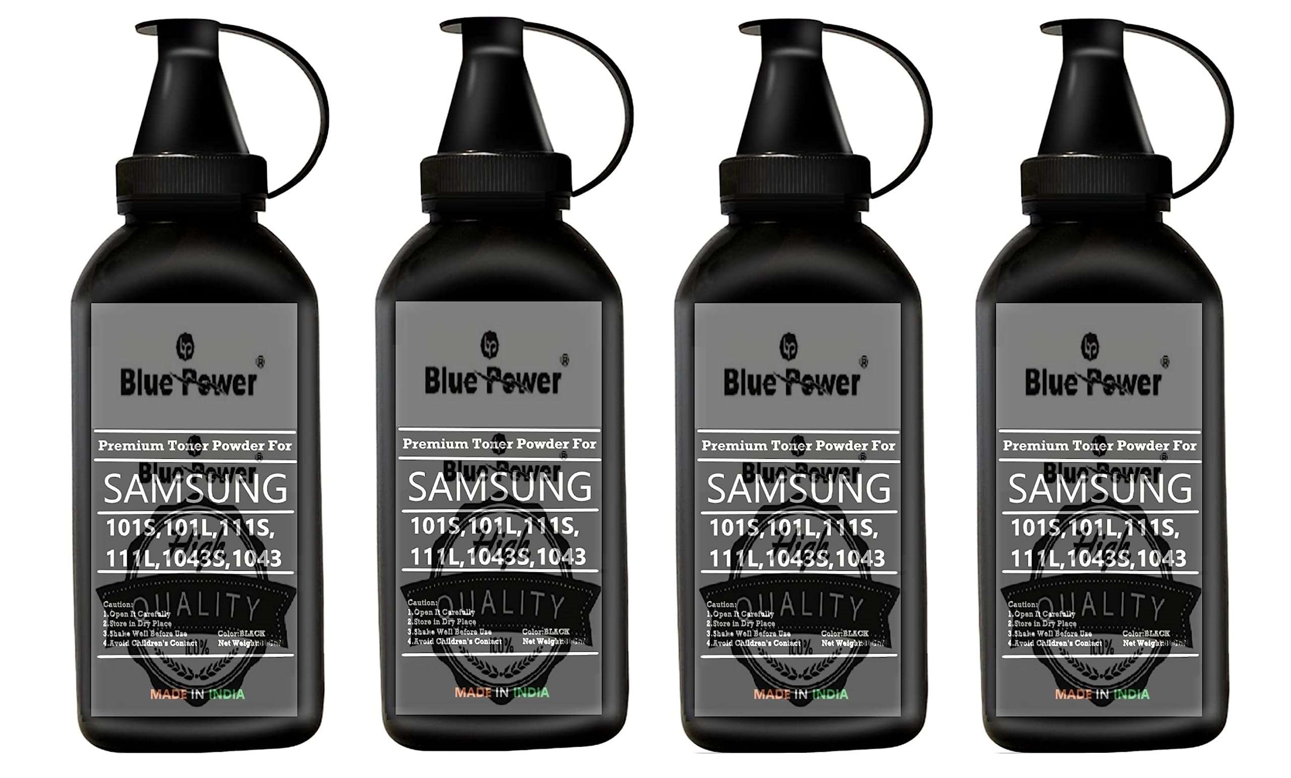 Blue Power 101 Toner Powder Refill for D101S 101s Cartridge Laser Printers ML2160 ML2161 ML2162G ML2165 ML2166W ML2168 SCX3400 SCX3401 SCX3405 SCX3406W SCX3406F SF760P SF761P (4) 1