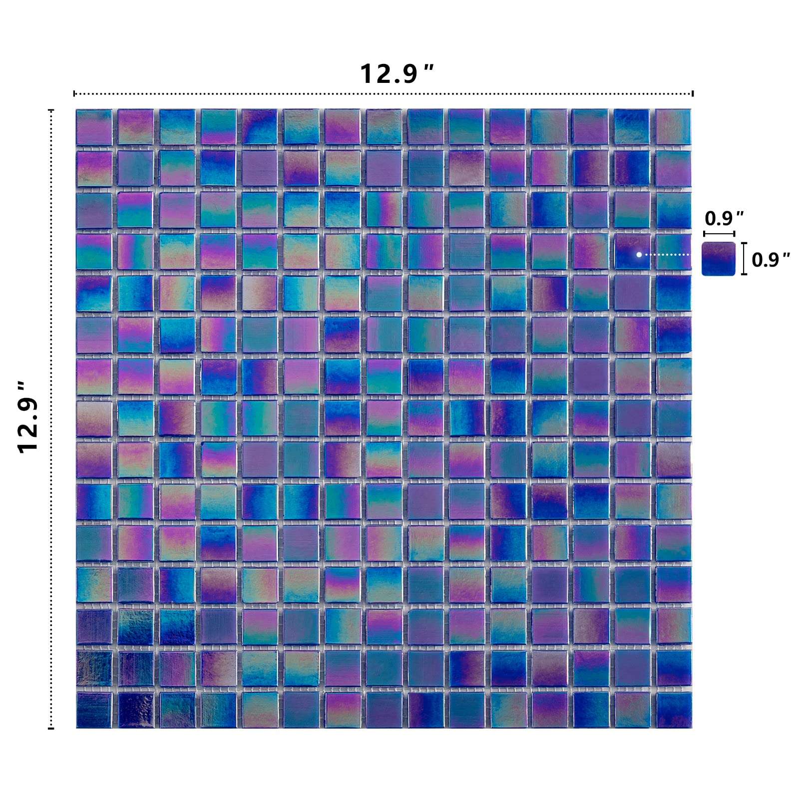 Mijaro 10 Pieces Marble Square Mosaic backsplash Tiles for Bathing Rooms and Exterior Walls, Swimming Pools, etc. 4