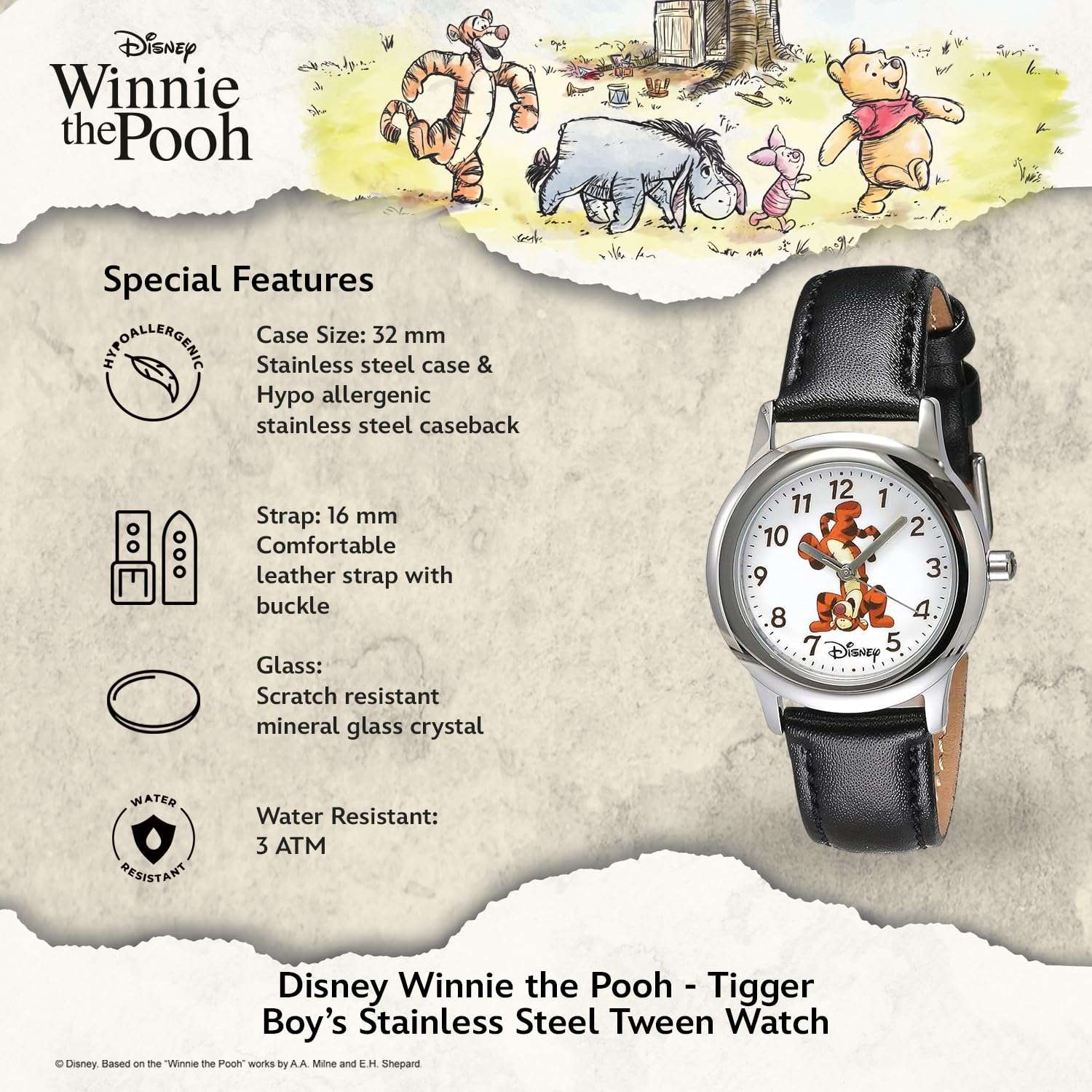 Disney Tween Stainless Steel Analog Quartz Watch 4