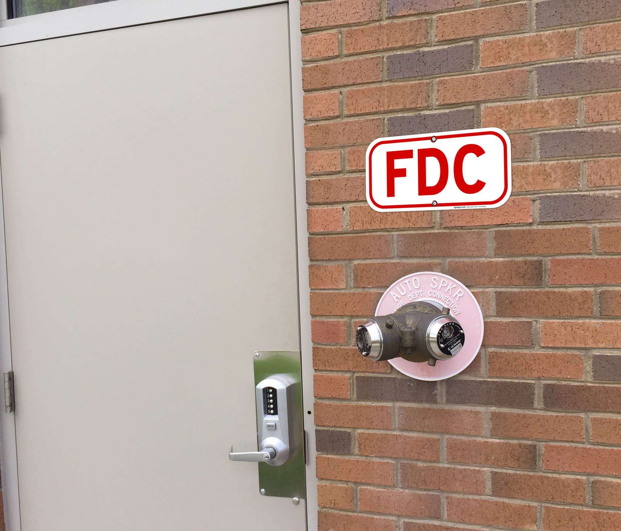 FDC Sign, Fire Department Connection Sign, 6x12 Inches, Rust Free .040 Aluminum, Fade Resistant, Made in USA 2