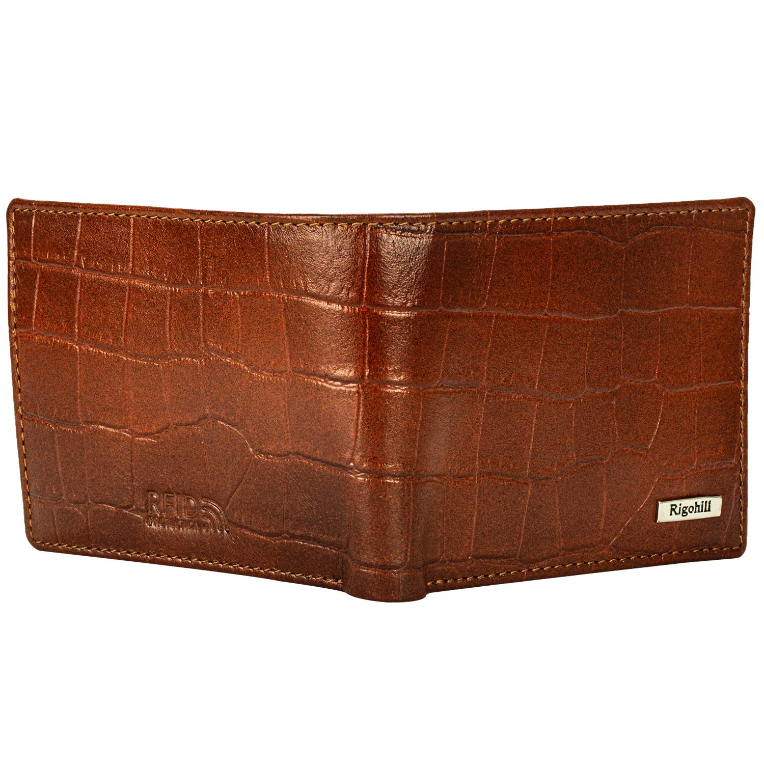 Rigohill Martin Mens Leather Wallet | Leather Wallet for Men | RFID Mens Wallet (Rust) 4