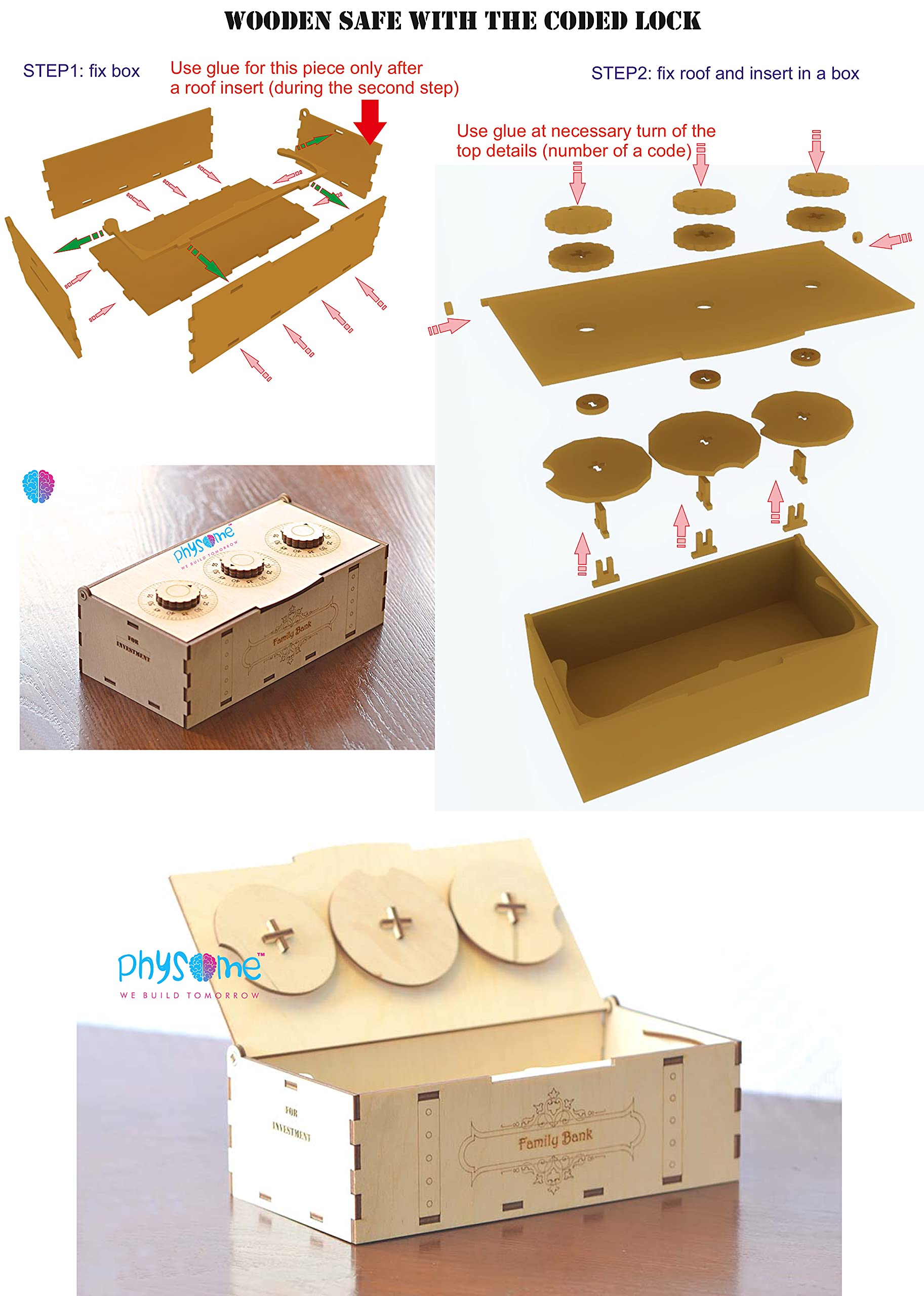 physome Wooden 3D Glider Aeroplane Retro Plane Model - Home Decor, Construction Toy, School Project 4