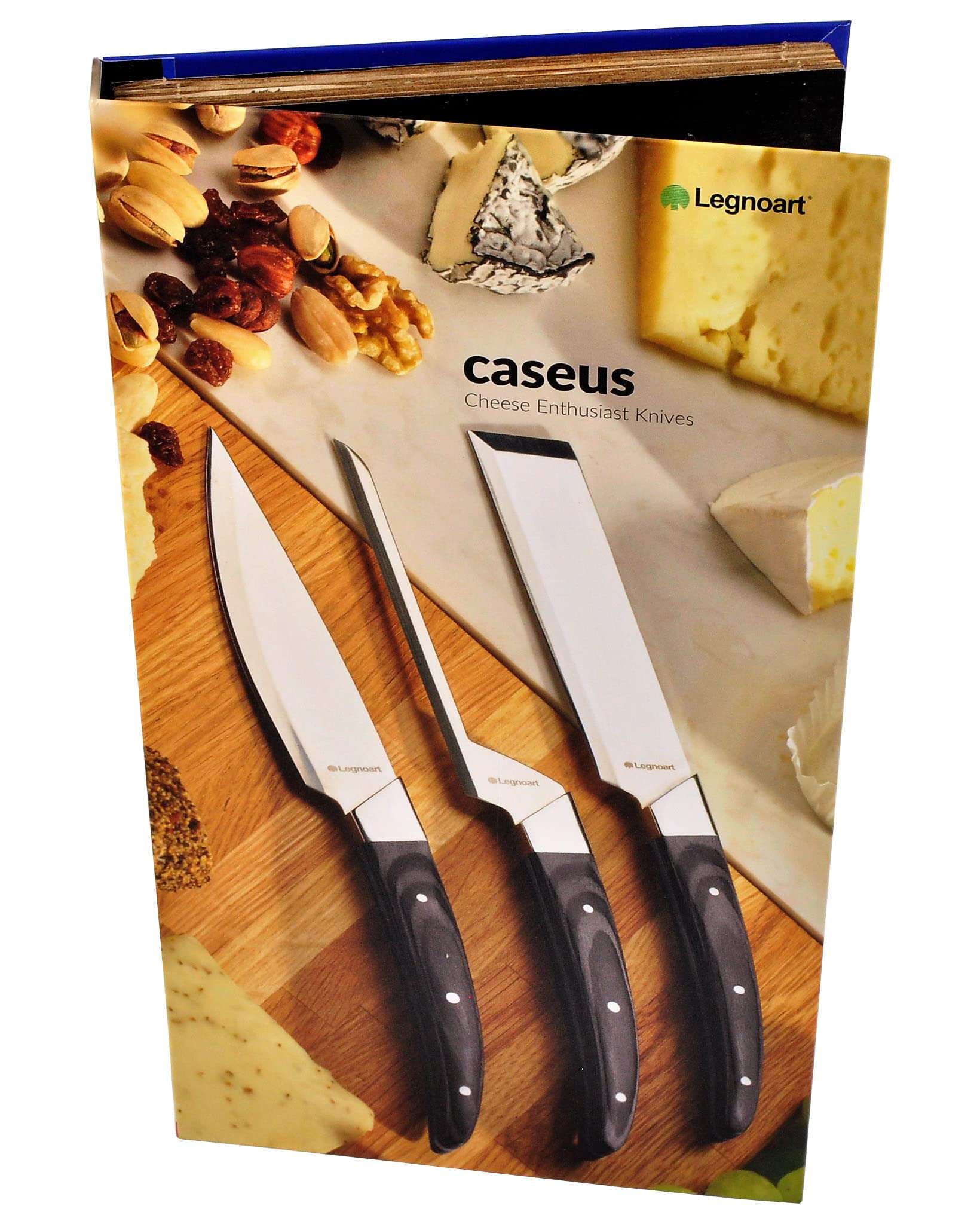 Legnoart Caseus 3 Piece Cheese Knife Set with Light Wood Handle 6