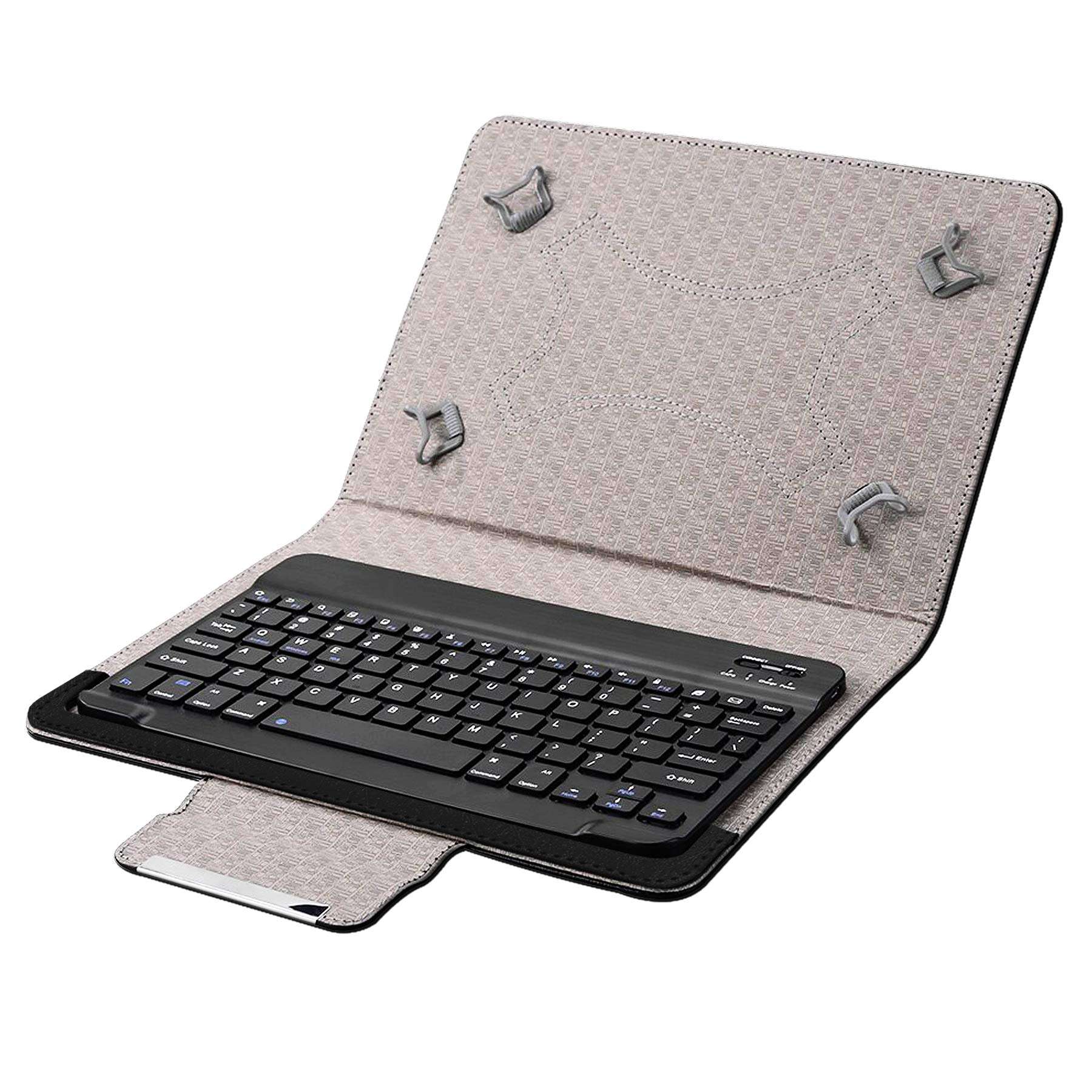 Acm Bluetooth Keyboard Case Compatible with Iball Slide 3g-I80 Tablet Flip Cover Stand Study Gaming Black 3