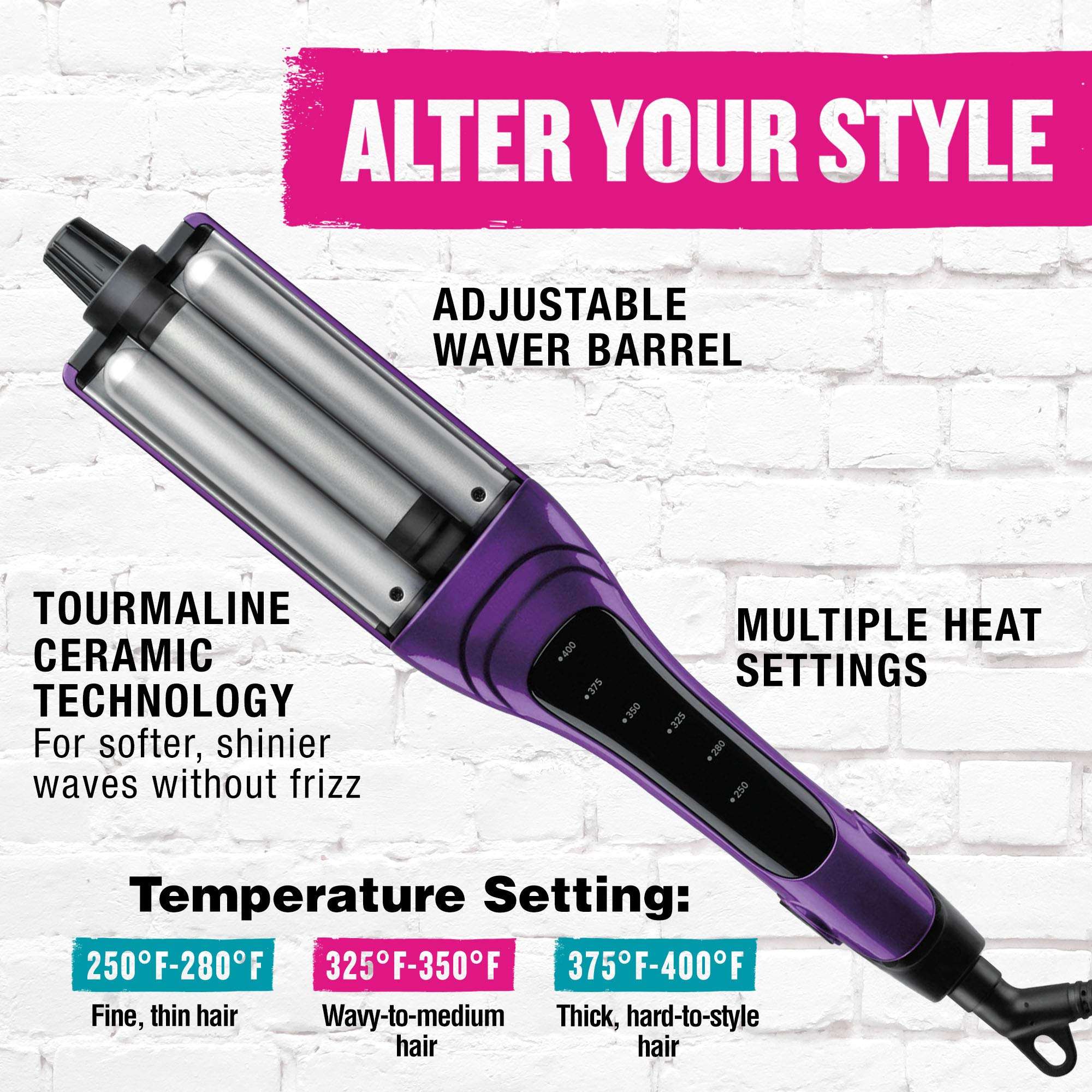 Bed Head A Wave We Go Tourmaline Ceramic Adjustable Hair Waver | Create Different Types of Waves 6