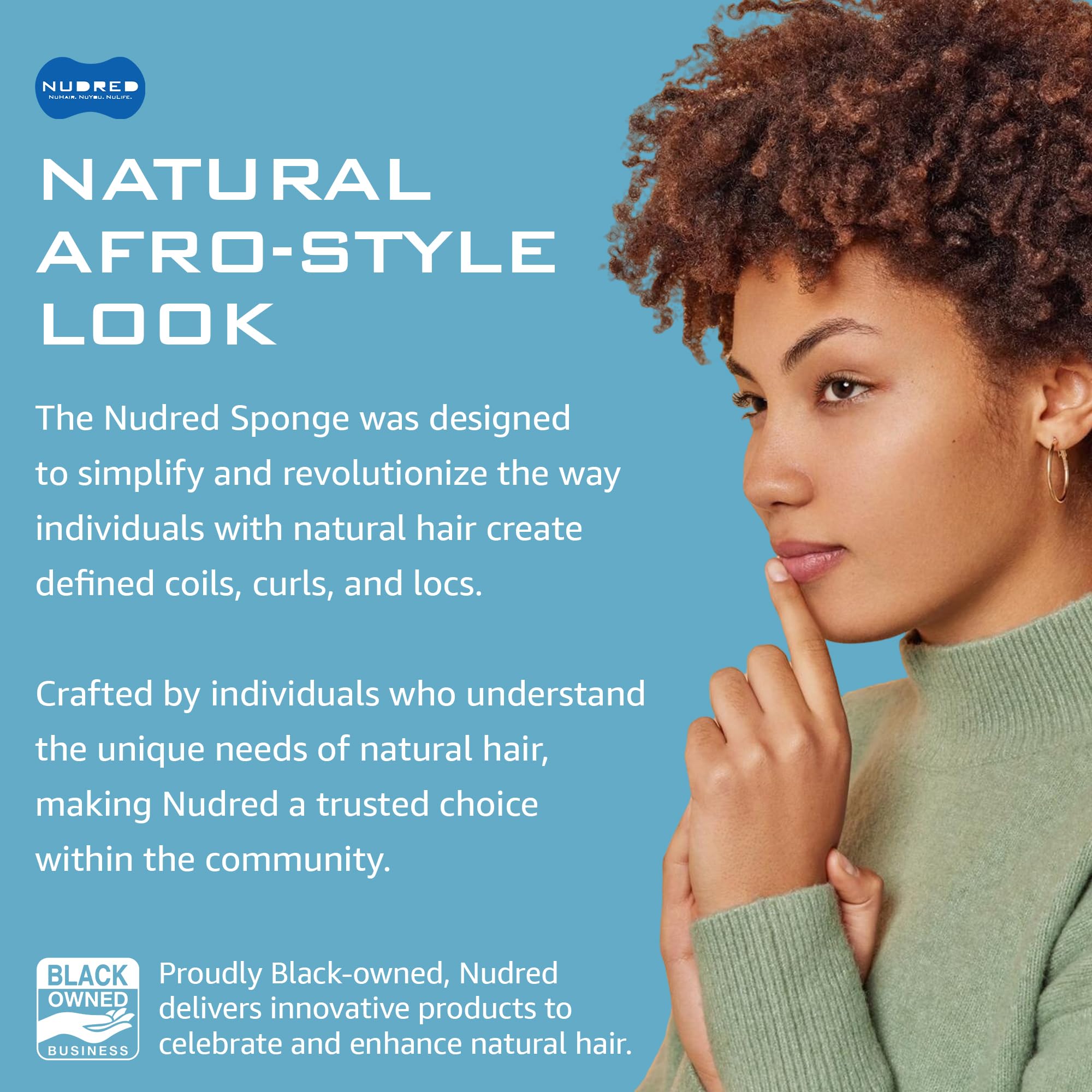 NuDred Hair Brush for Black Men and Women, Twisting Sponge for Curling Afro Style Dreads, Coils & Twists, Barber Curling Care Tool (Silver, Small Holes) 2