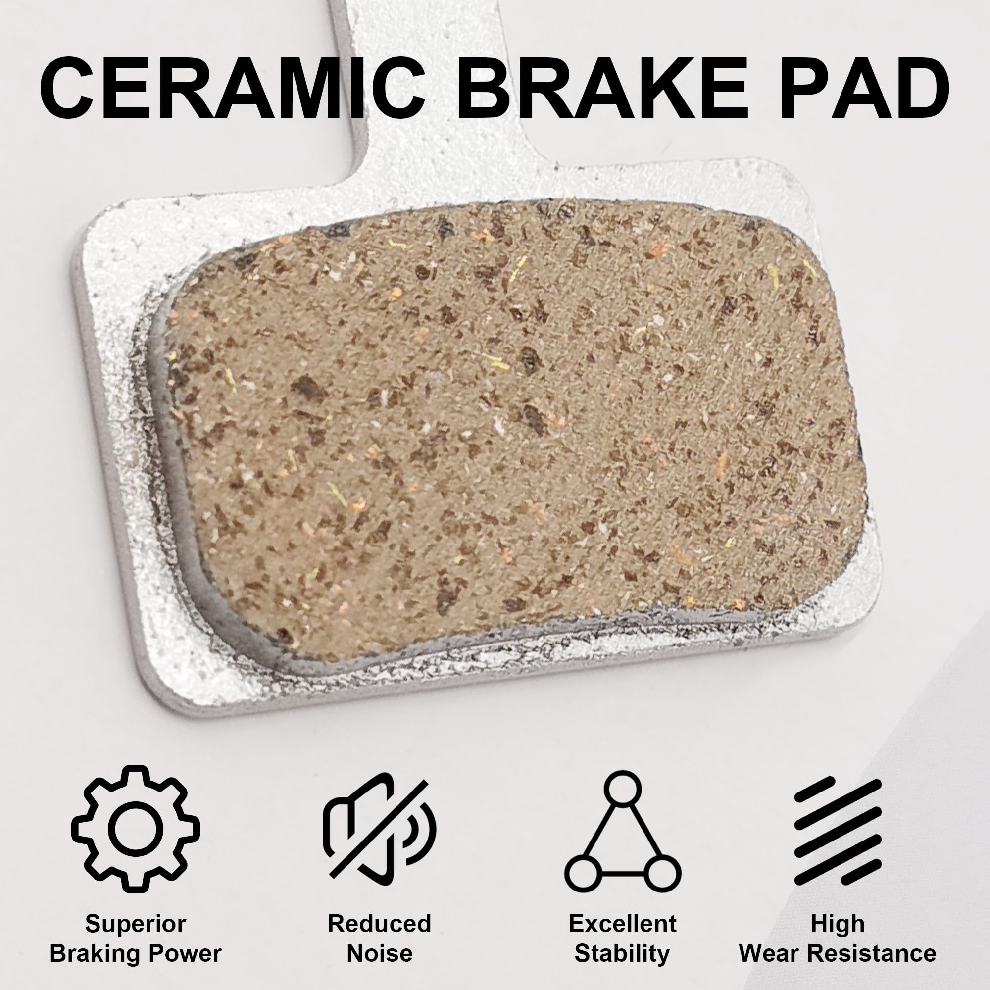 Bike Brake Pads Set Ceramic Bicycle Brakes Pad with Brake Adjusting Tool Compatible for Tektro/Shimano/TRP/Deore Bike Accessorie 4 pcs 6