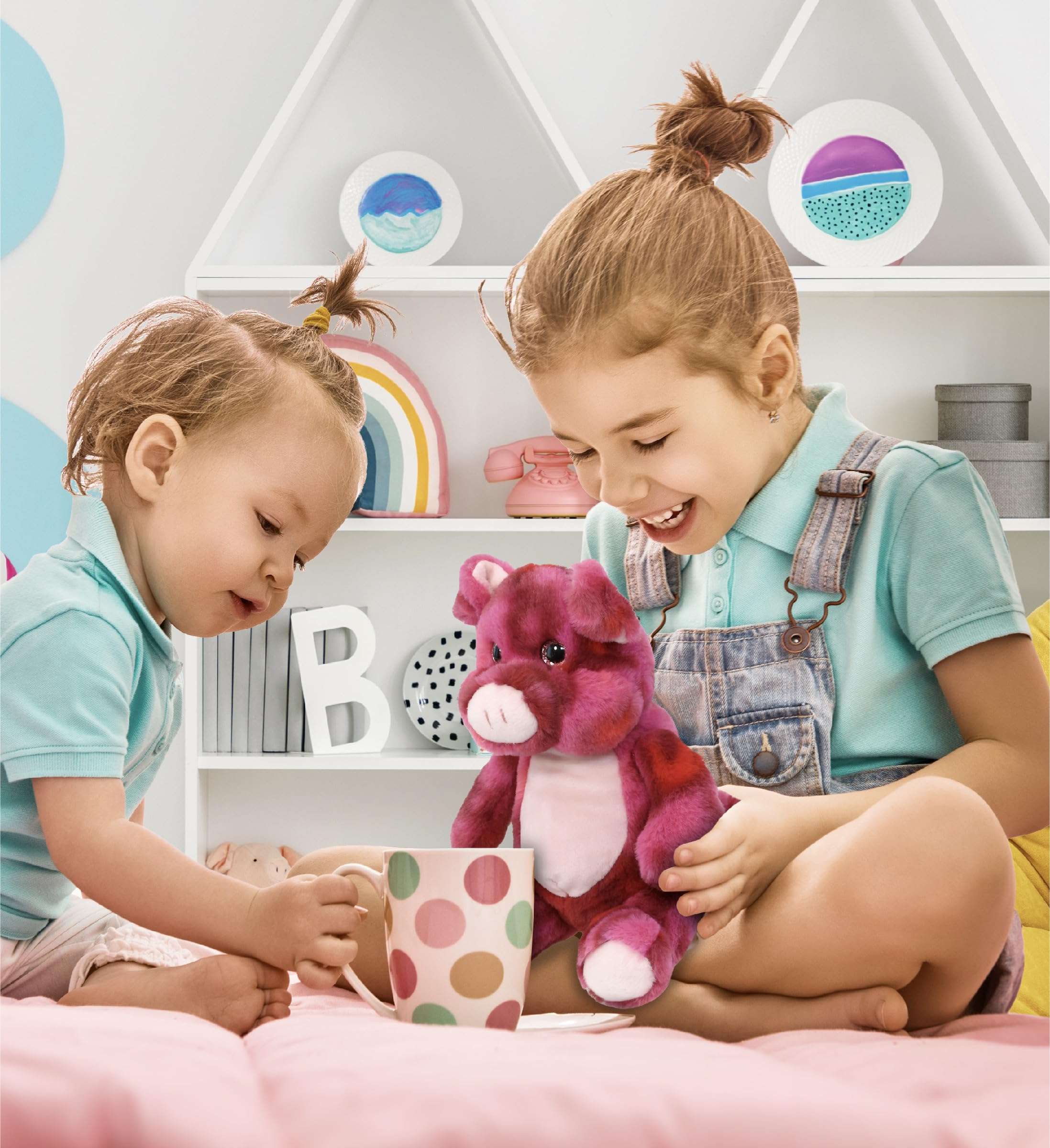 DolliBu Pink Tie-Dye Pig Plush - Super Soft Stuffed Animal, Cute Farm Animal Plush, Adorable Fluffy Stuffed Animal for Boys and Girls, Stuffed Animals Plush Gift for Babies, Kids, Adults - 9 Inches 6