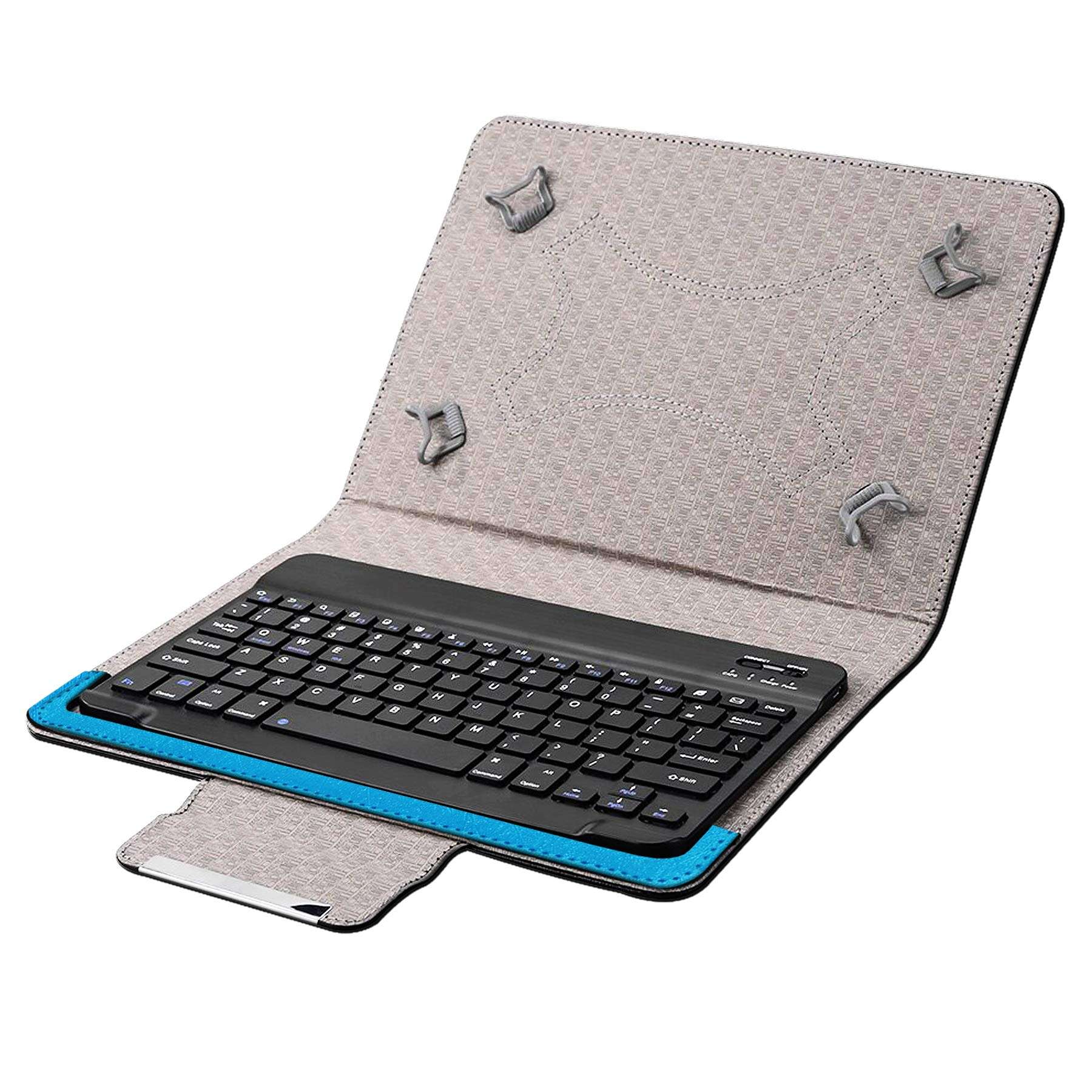 ACM Bluetooth Keyboard Case Compatible with Iball Slide Wq32 Tablet Flip Cover Stand Study Gaming Blue 3