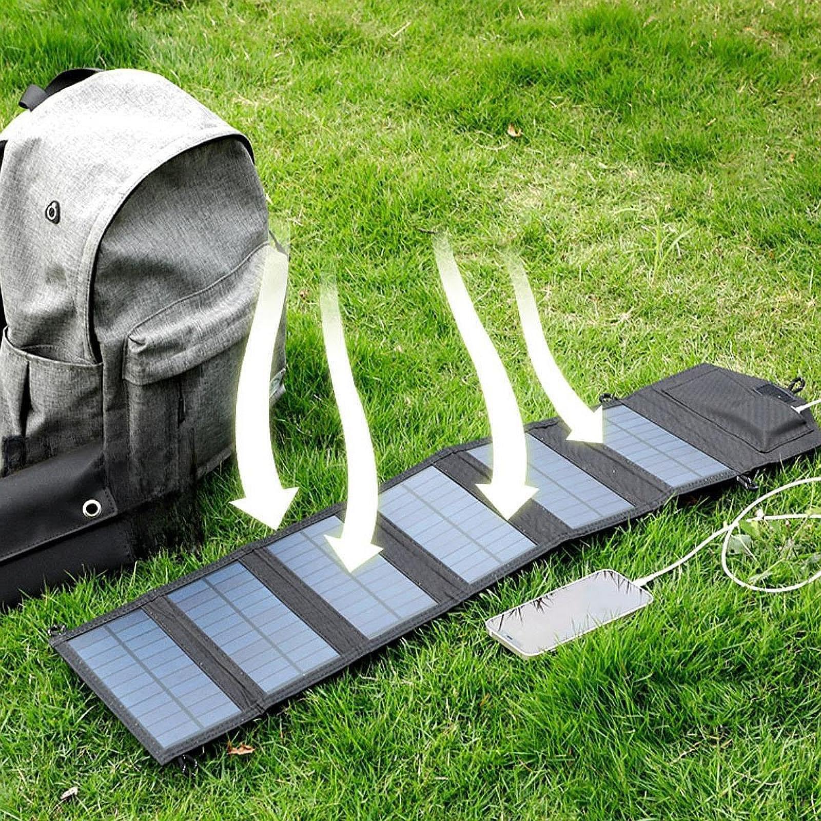 SECRET DESIRE™ 15W Solar Panel Lightweight USB Folding Bag for Backpacking Climbing Outdoor 5