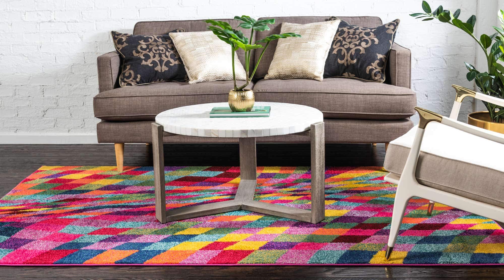 Unique Loom Estrella Collection Geometric, Abstract, Colorful, Modern, Eclectic Area Rug, 3 ft 3 in x 5 ft 3 in, Multi/Pink 3